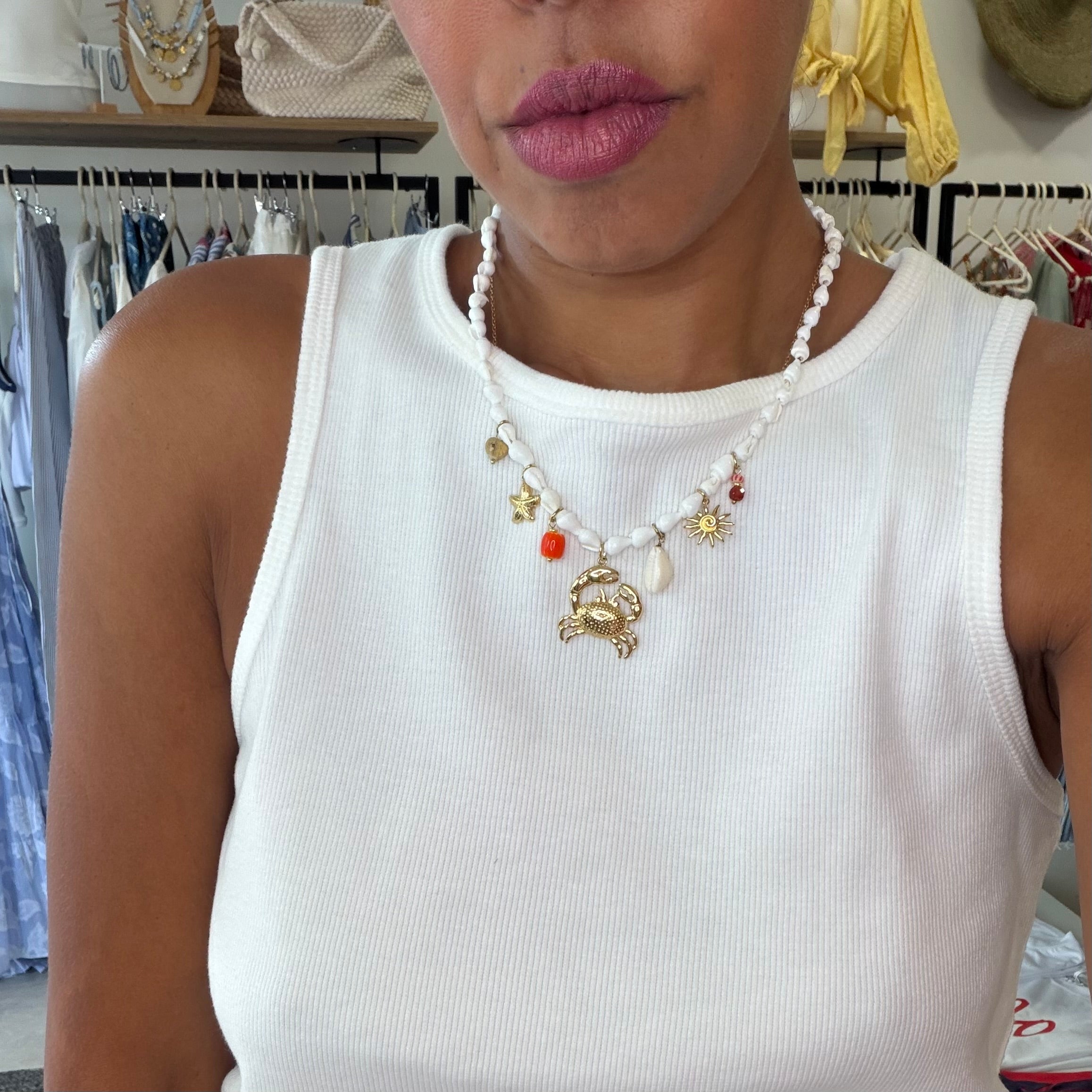 COLLIER CRABE COQUILLAGES 🦀🐚