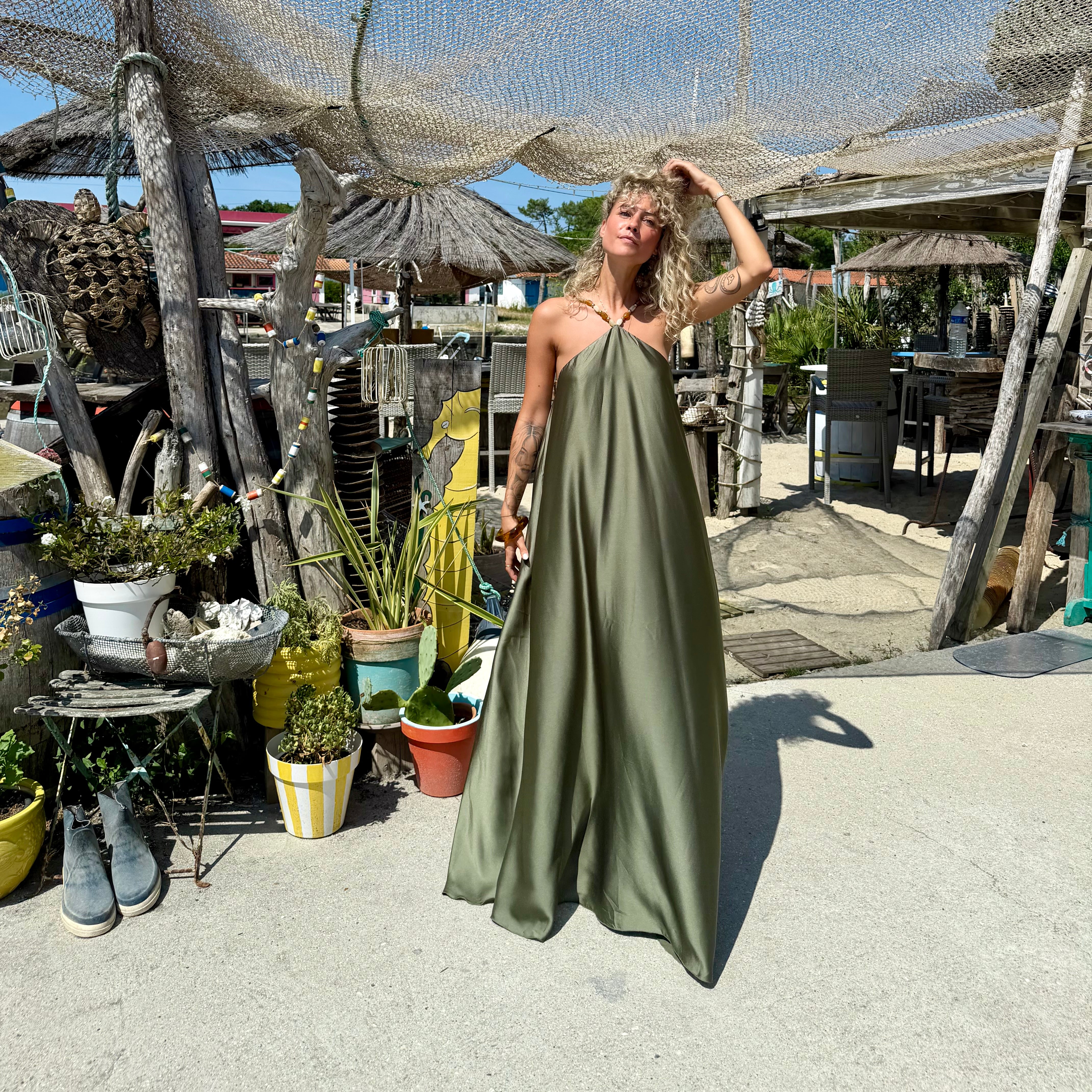 Robe PERLA kaki