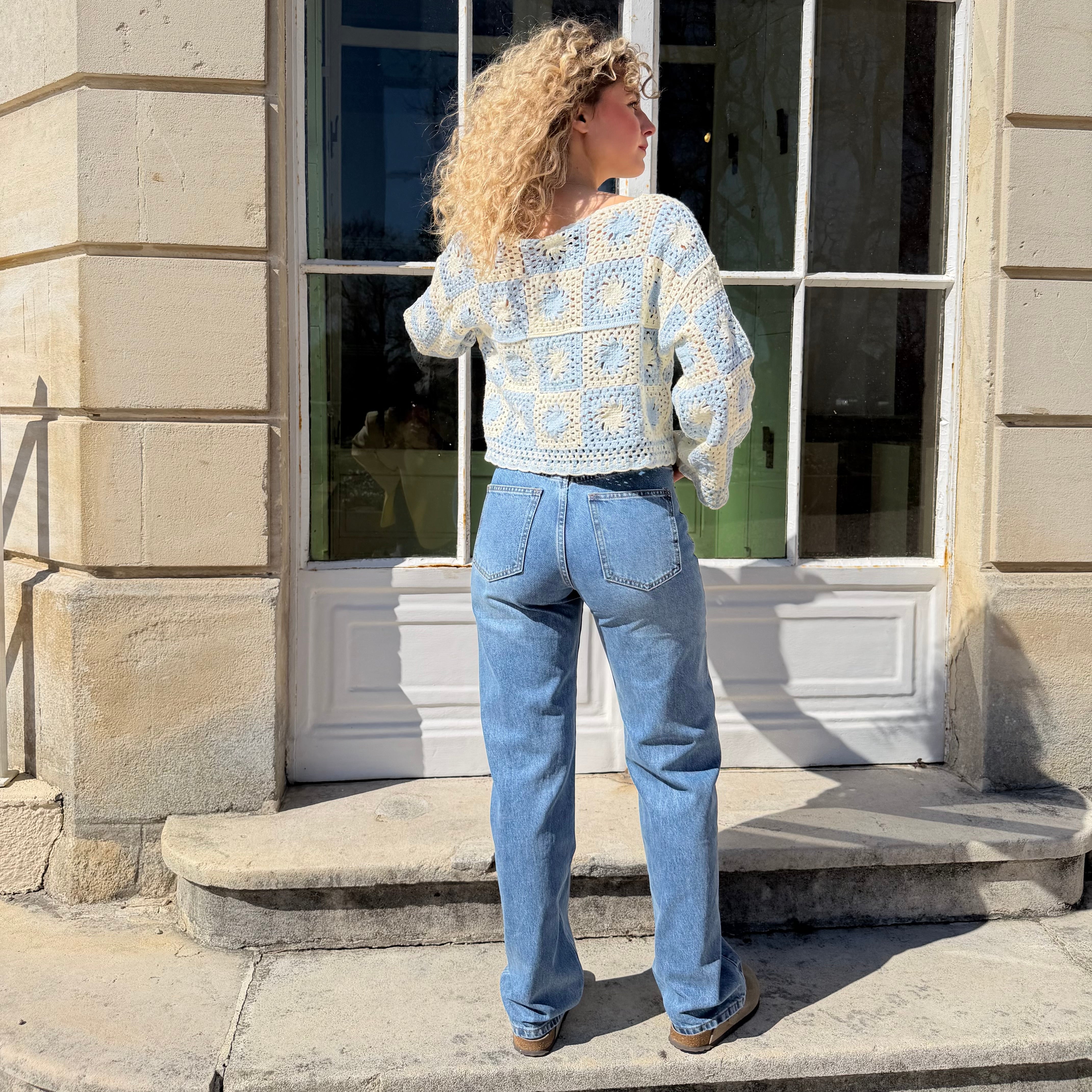 Jean ALIX coupe droite bleu moyen réglable à la taille