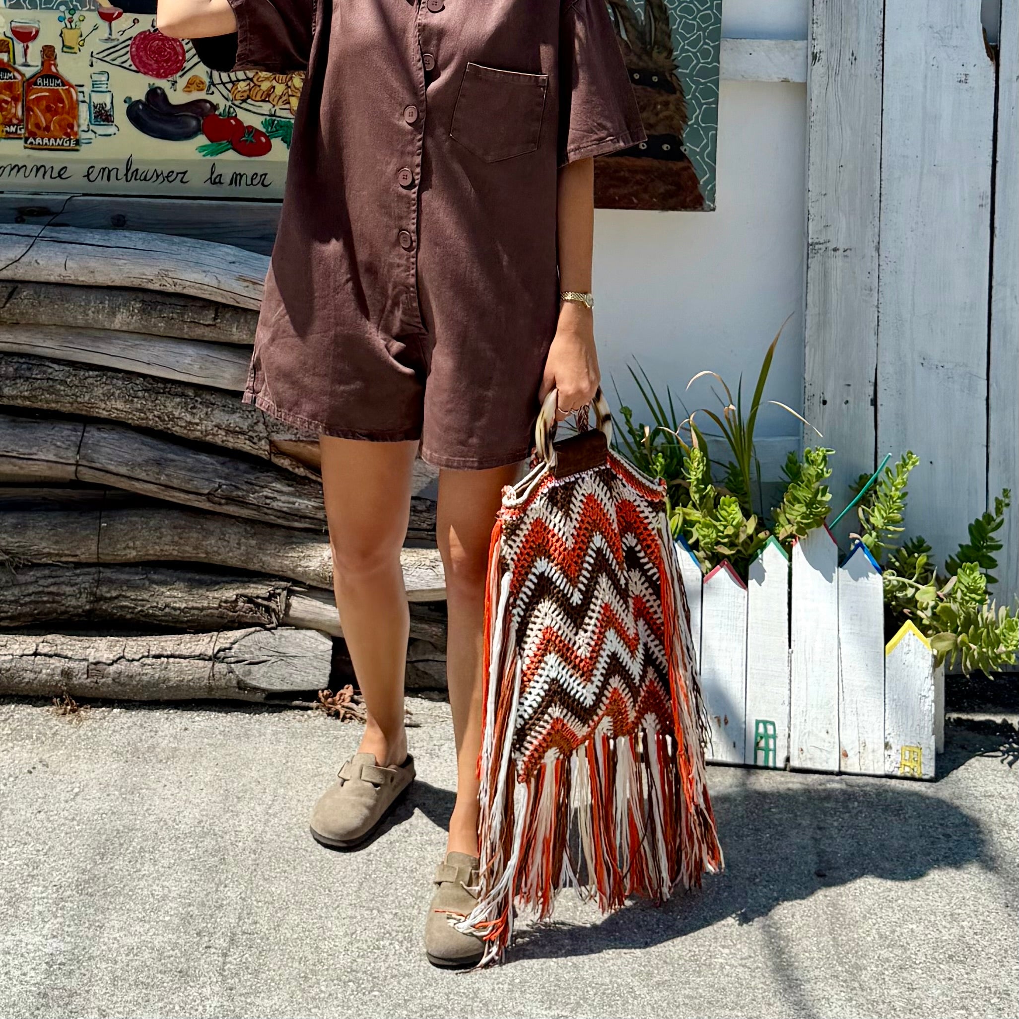 Sac crochet orange