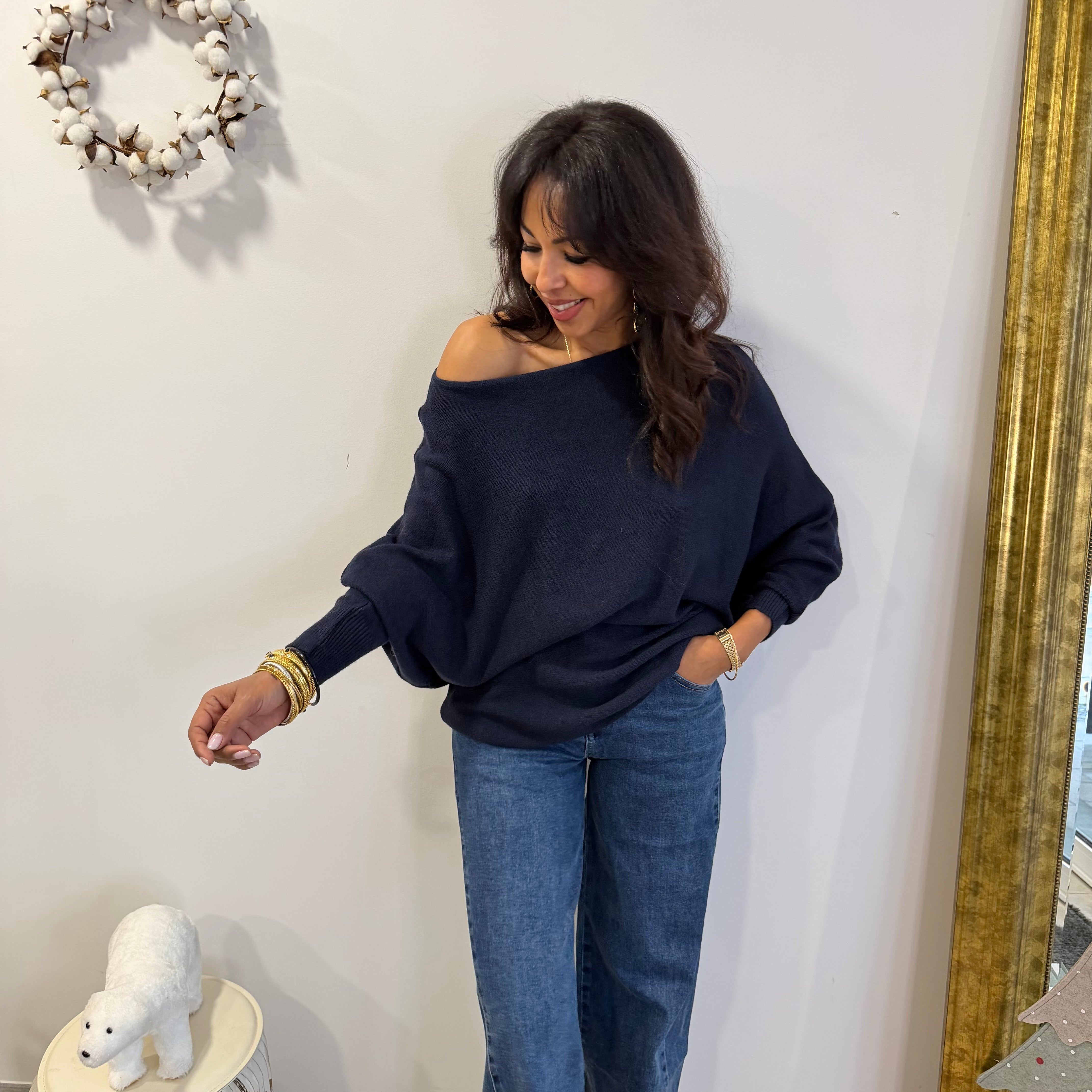 Pull ROMY asymétrique bleu