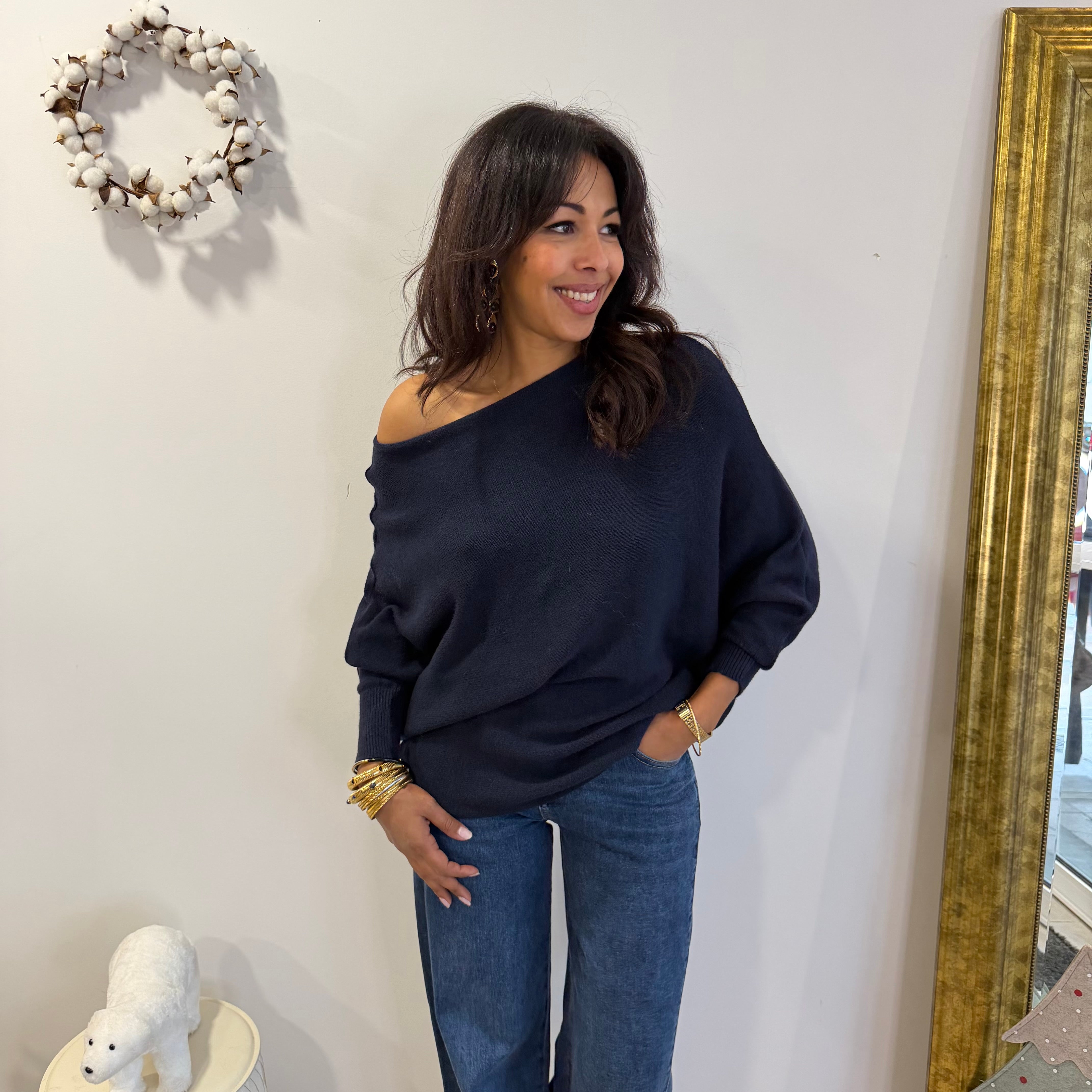 Pull ROMY asymétrique bleu