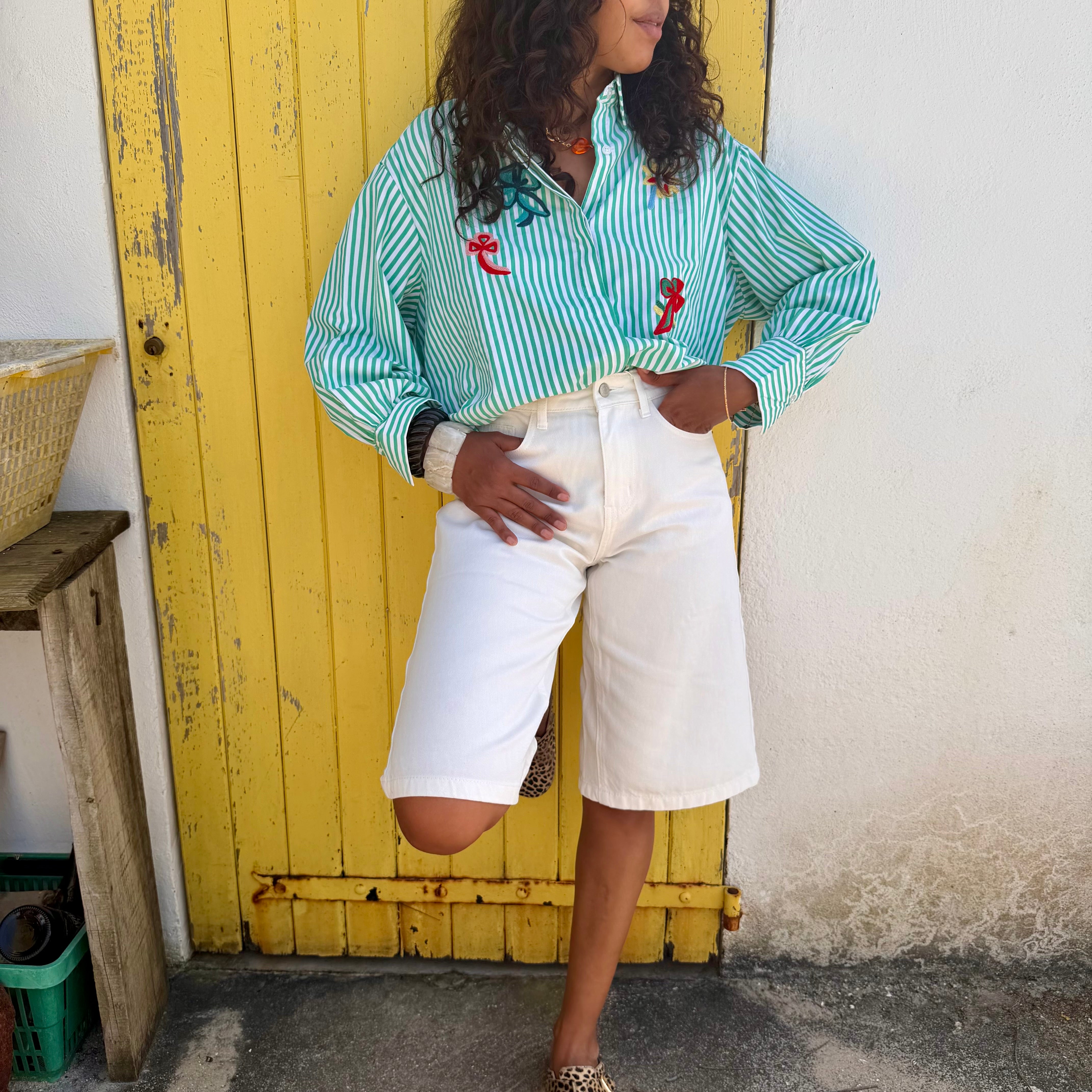 Bermuda en jean SERENA blanc
