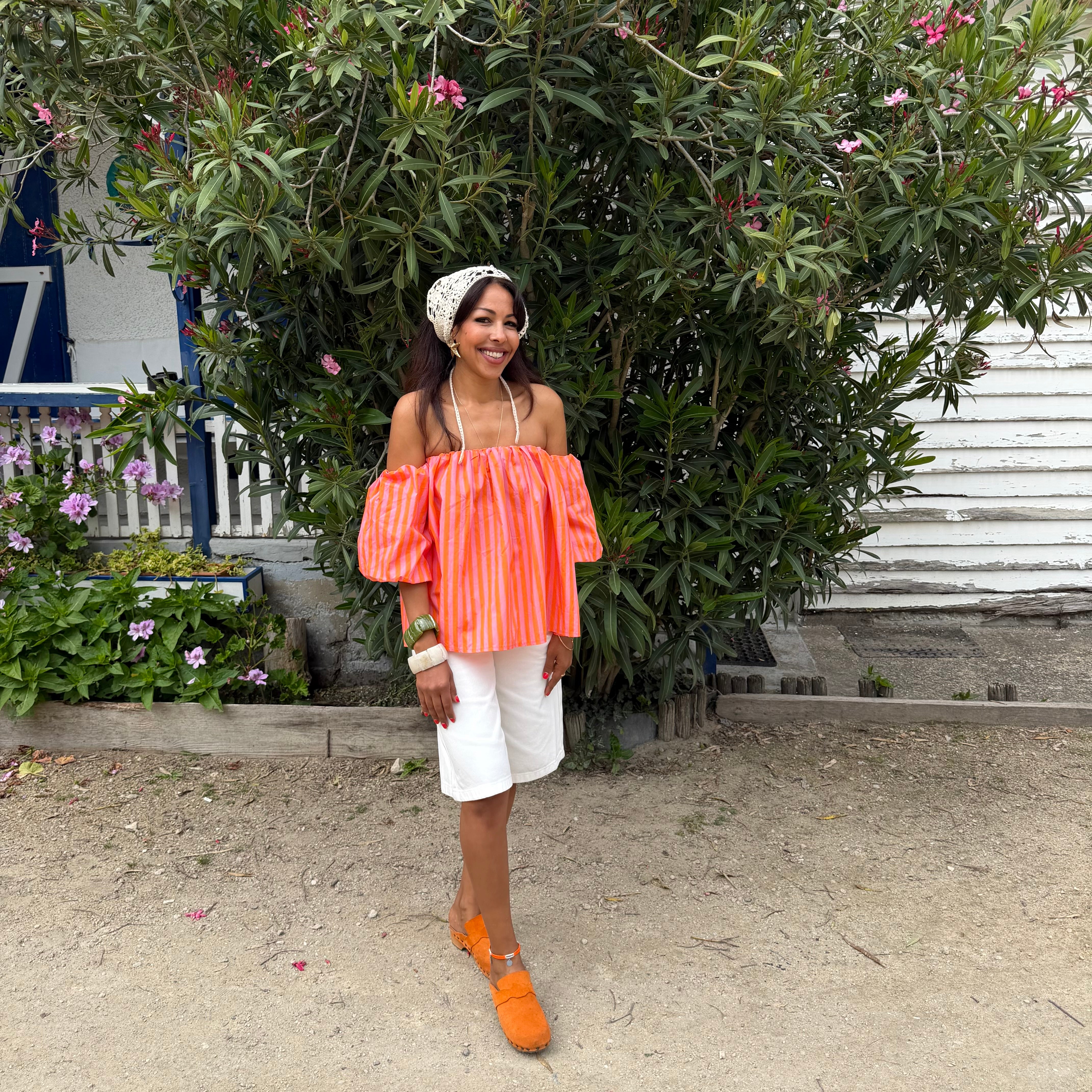 Blouse LIO rayé rose & orange