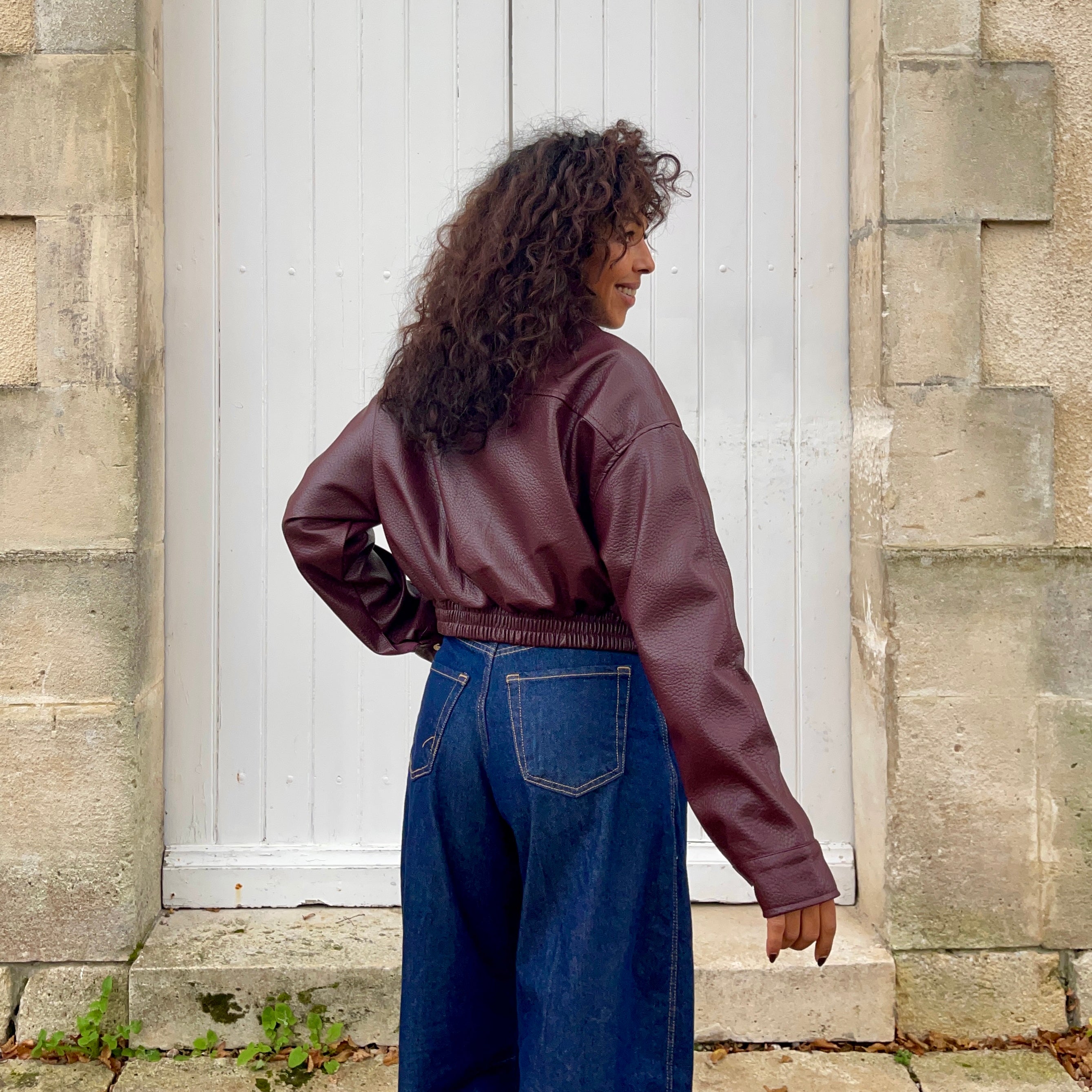Veste bomber BURGUNDY style perfecto bordeaux