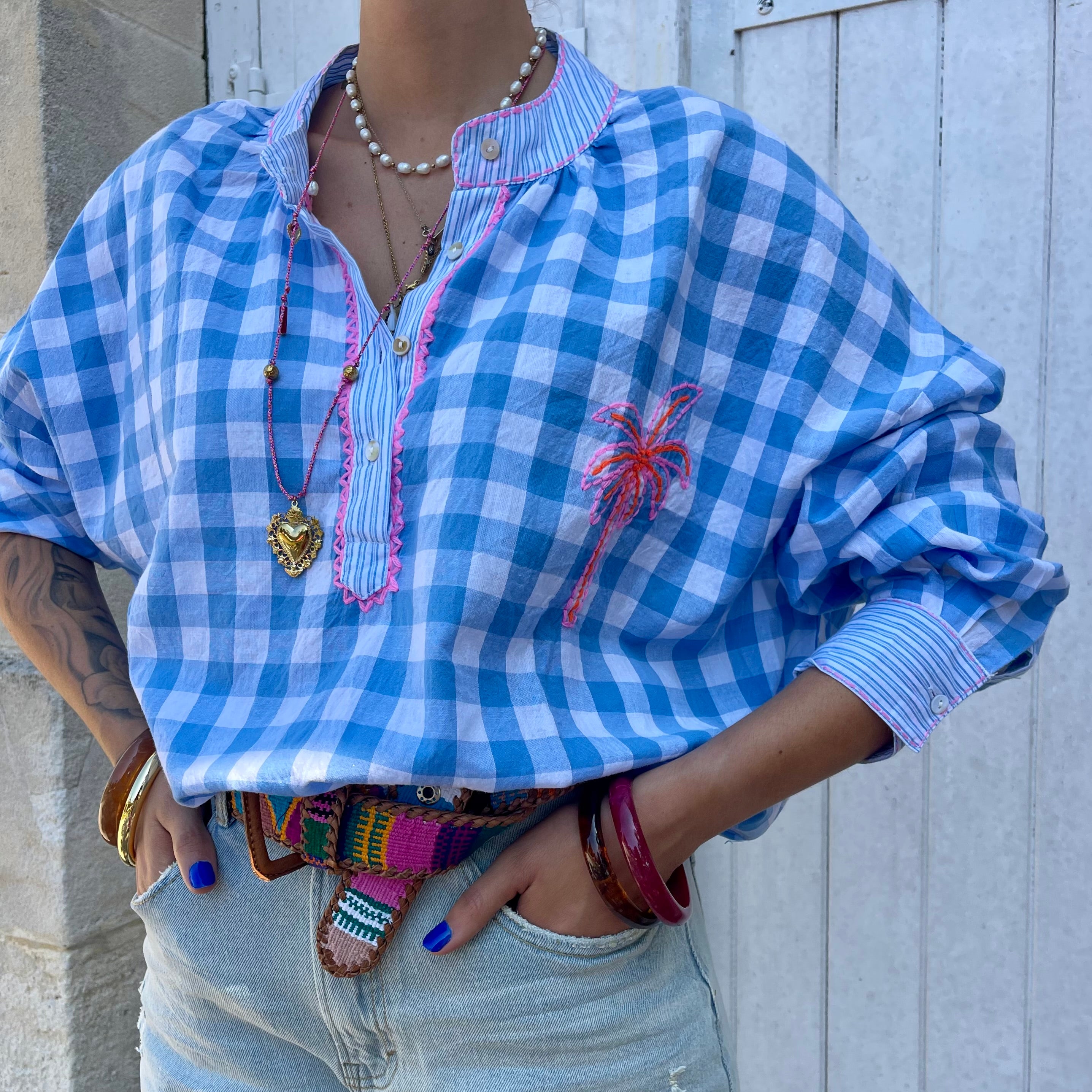 Blouse FLUA, vivhy bleu ciel, coton, léger
