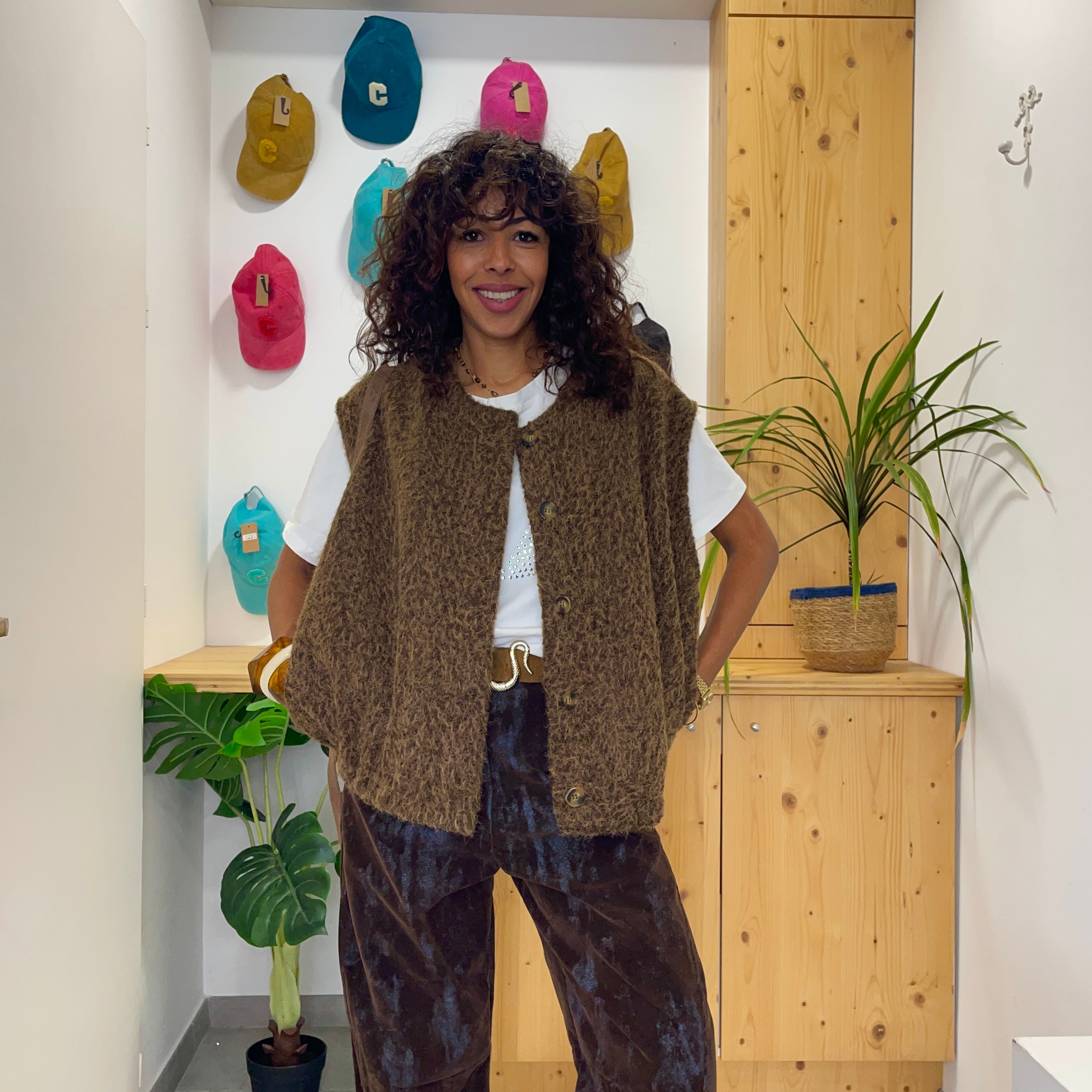 Gilet sans manches Heydi marron
