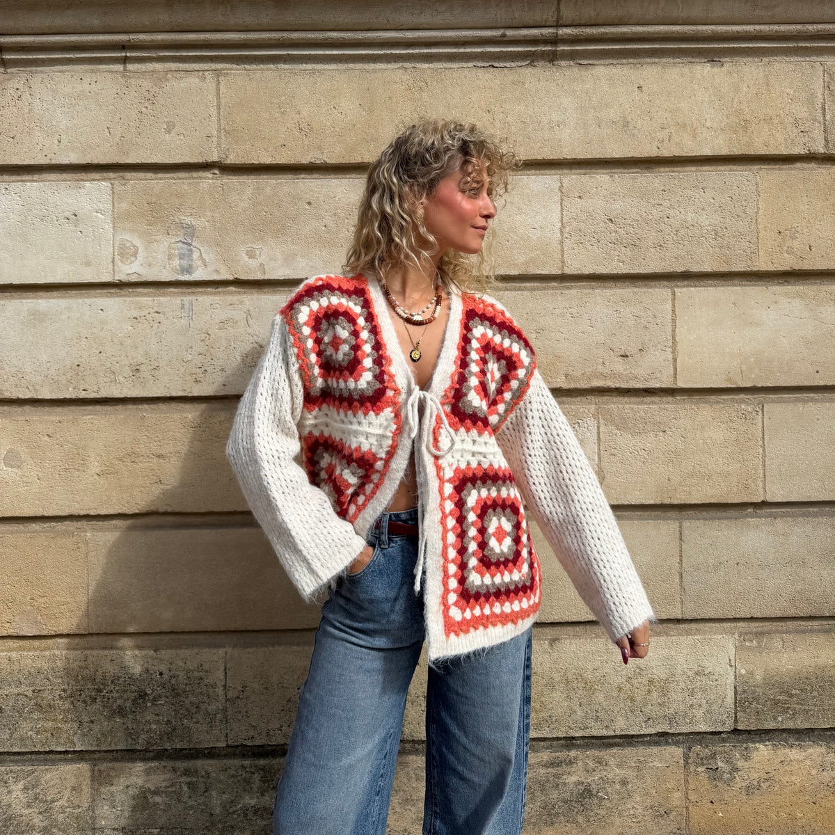Gilet BRISE ecru ocre