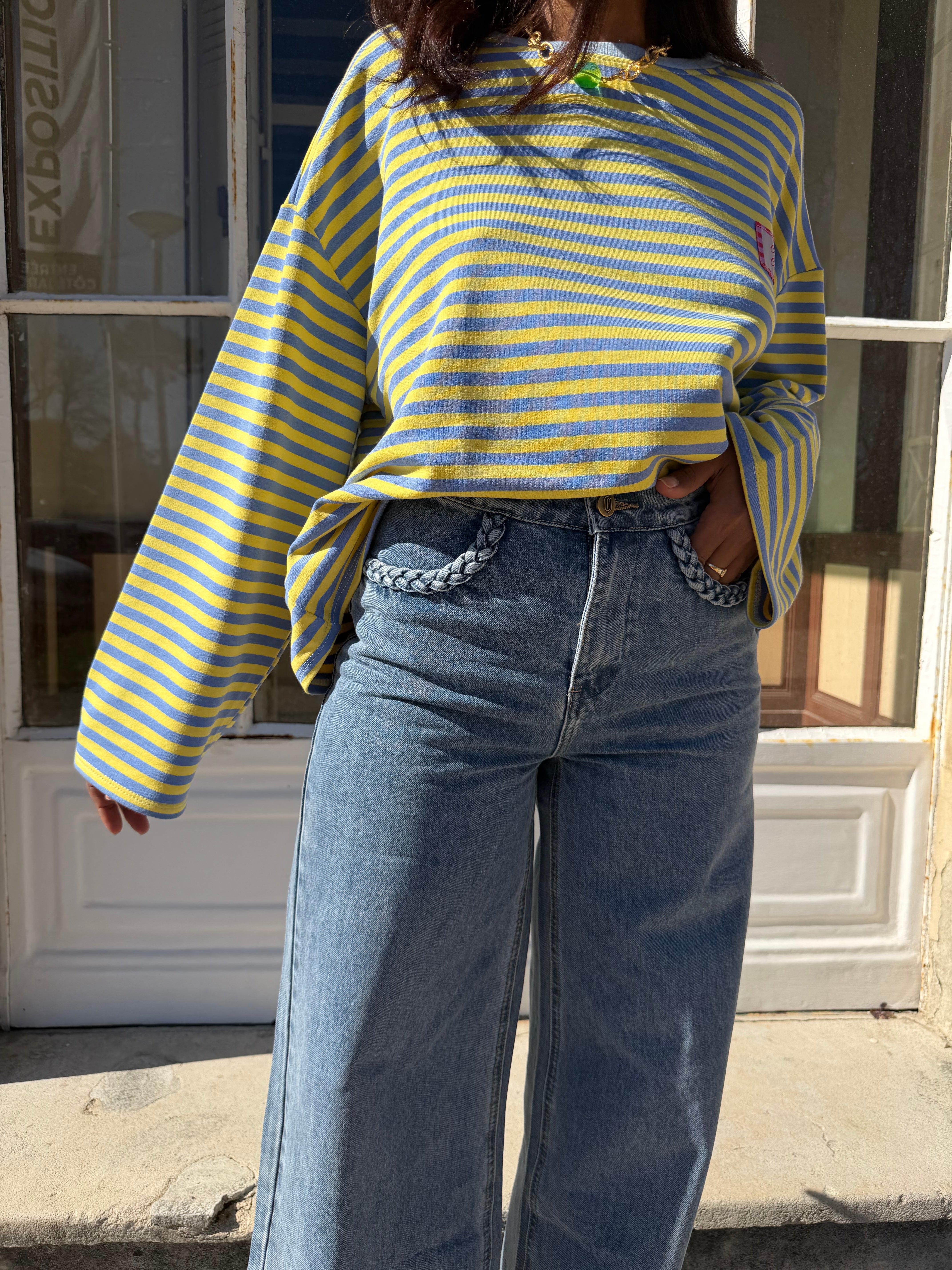 Jean palazzo, LYDIE bleu vintage