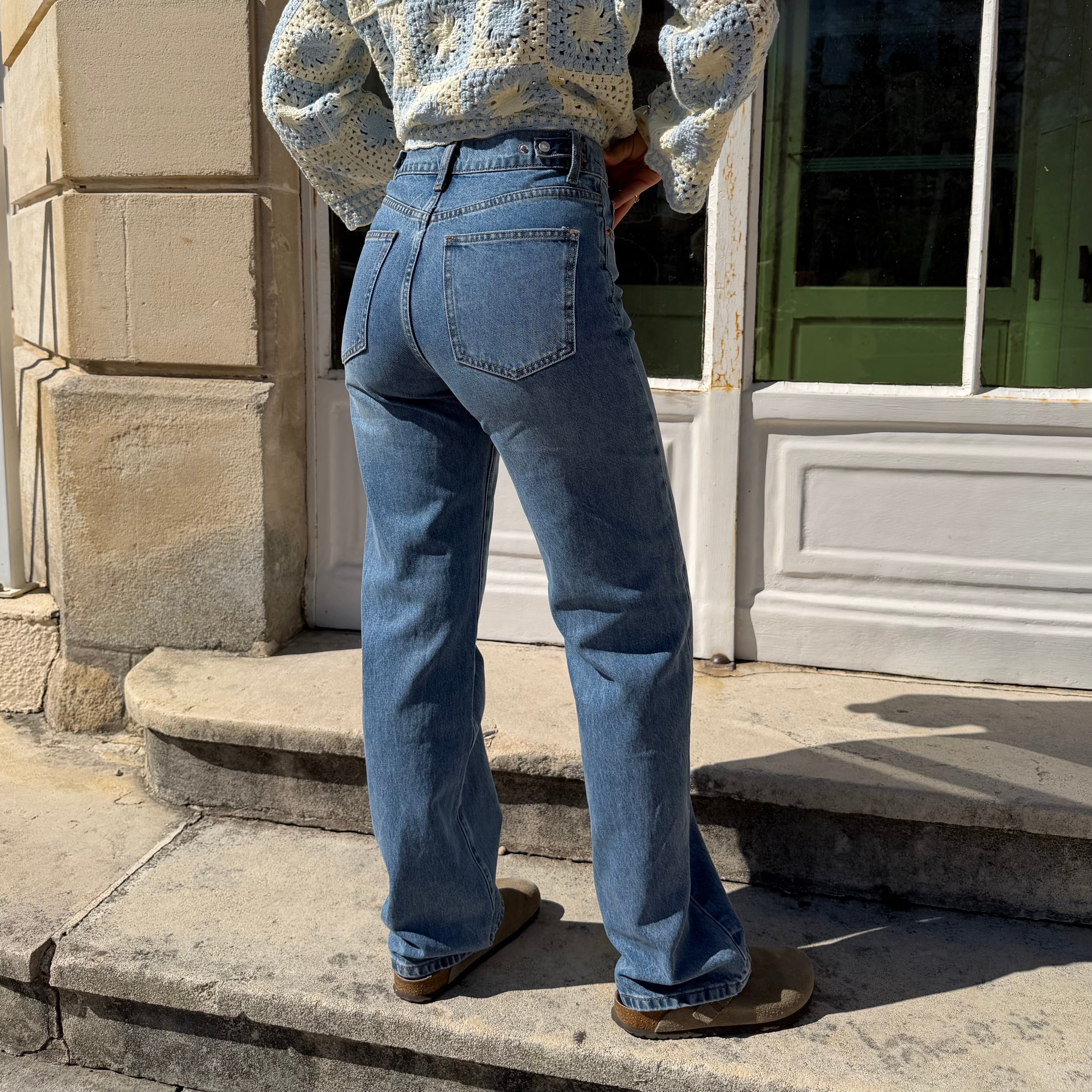 Jean ALIX coupe droite bleu moyen réglable à la taille