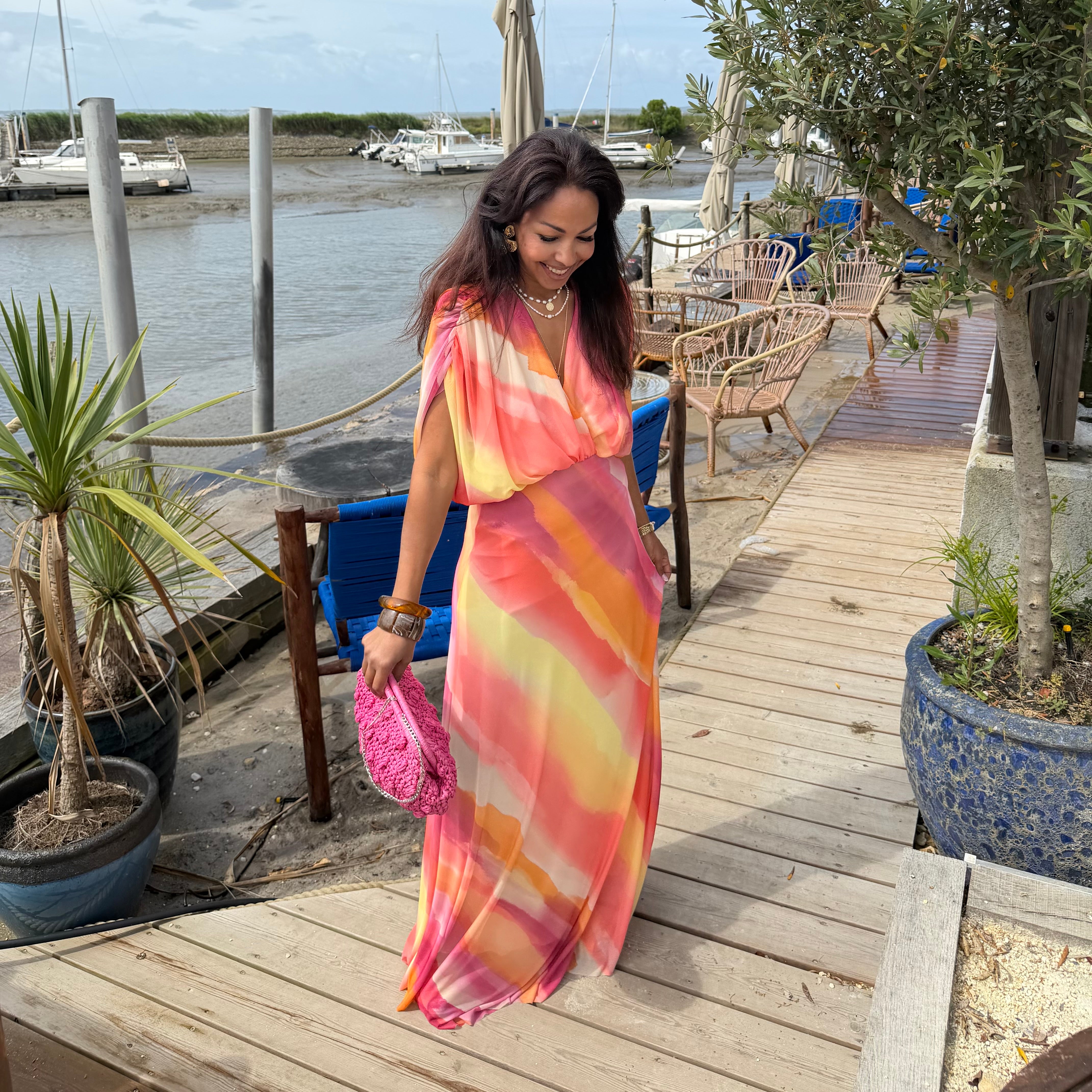 Robe longue TRESOR fluide et coloré