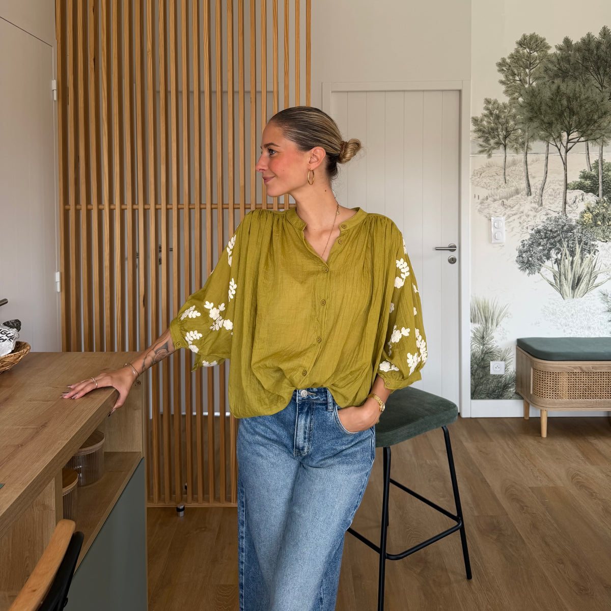 Blouse PABLO vert anis