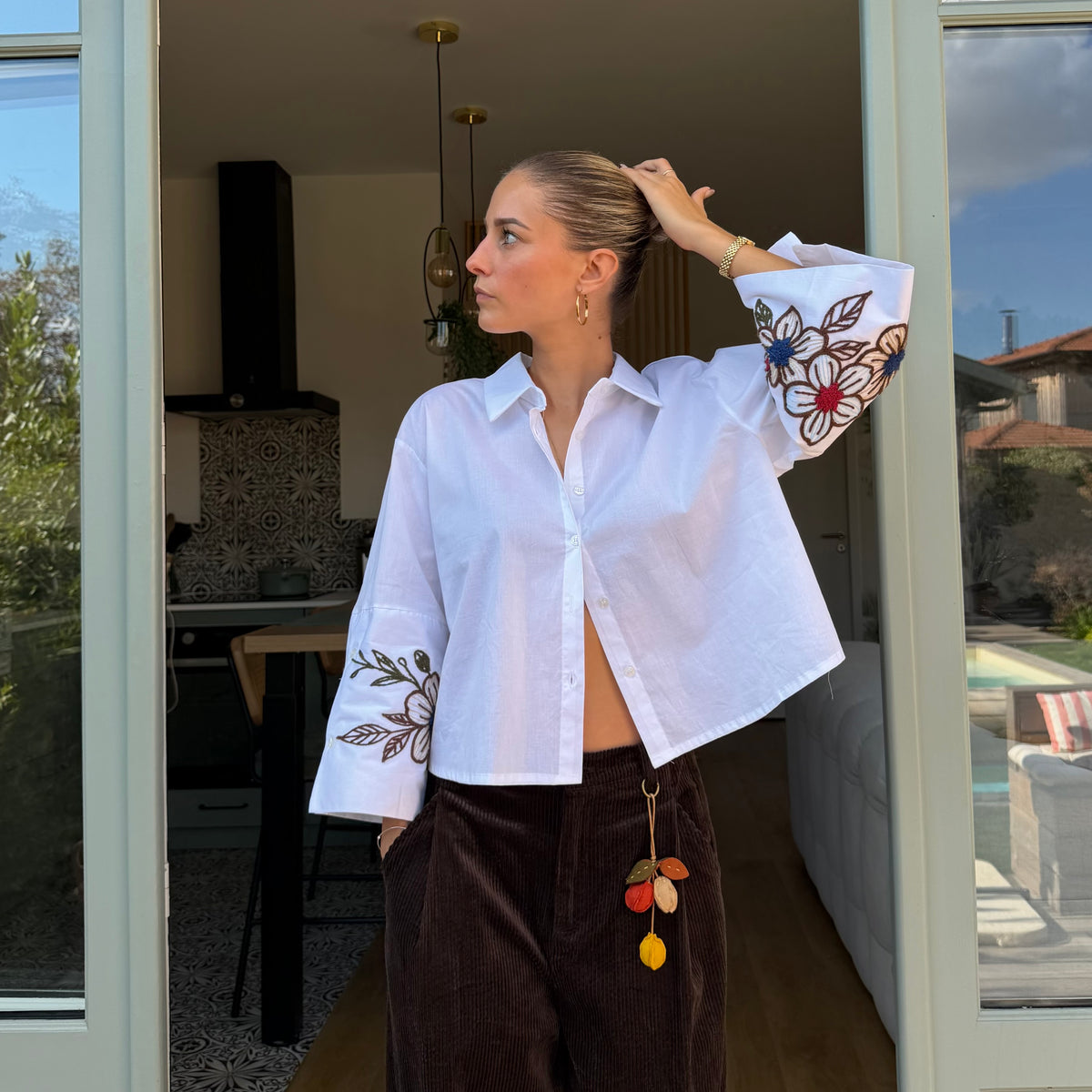 (PRECOMMANDE à partir du 30/10) Chemise blanche YVES brodé