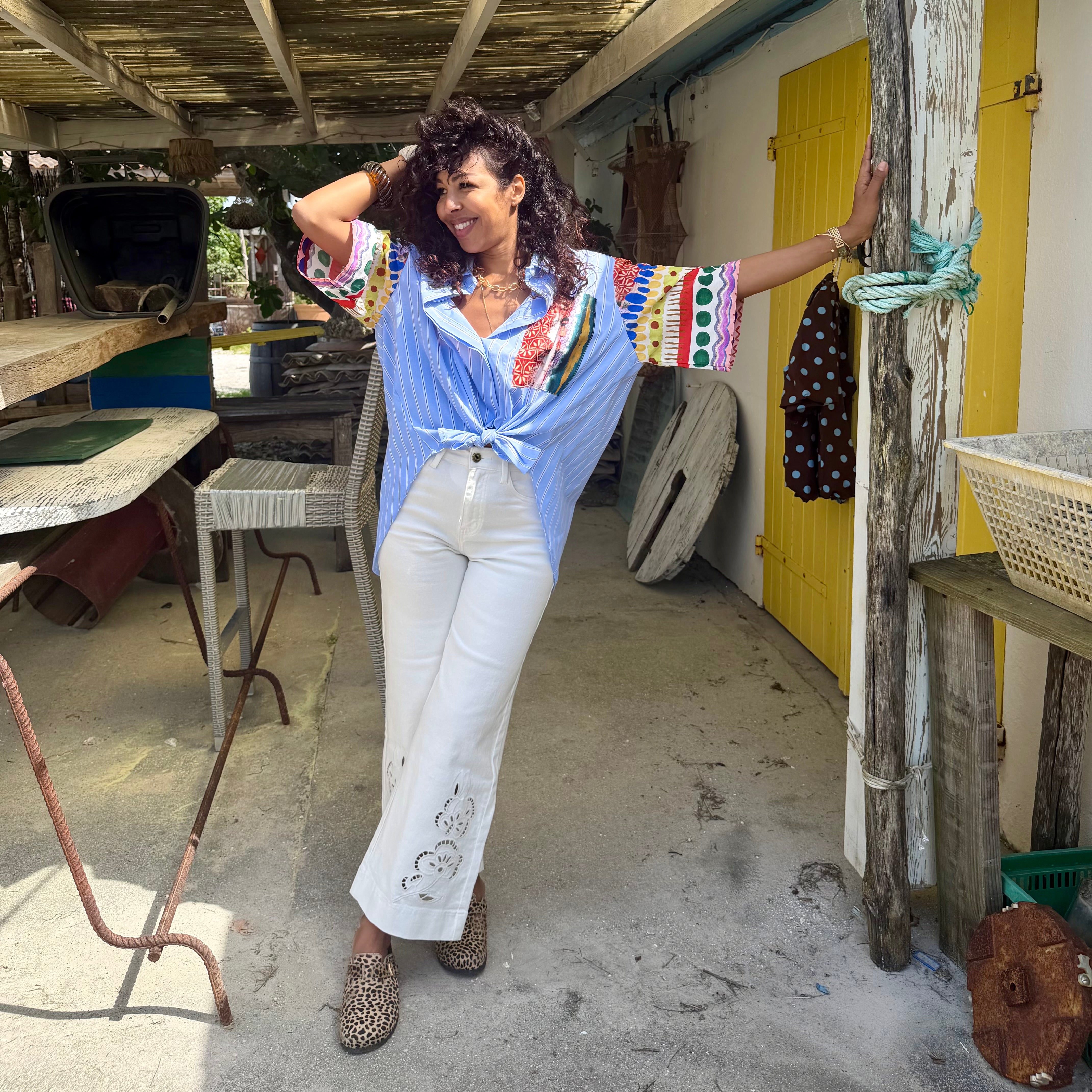 Chemise LILIA rayé bleu