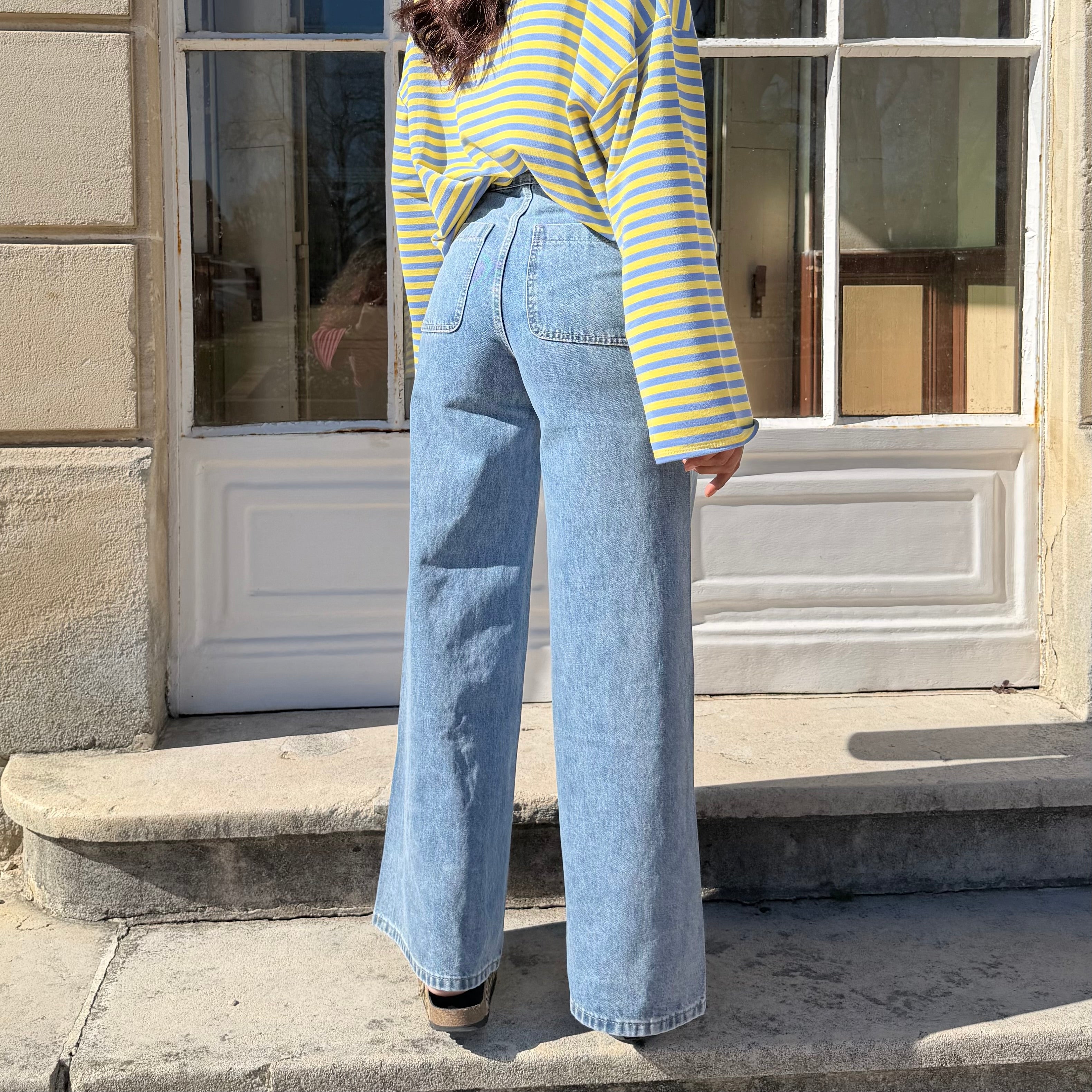 Jean palazzo, LYDIE bleu vintage