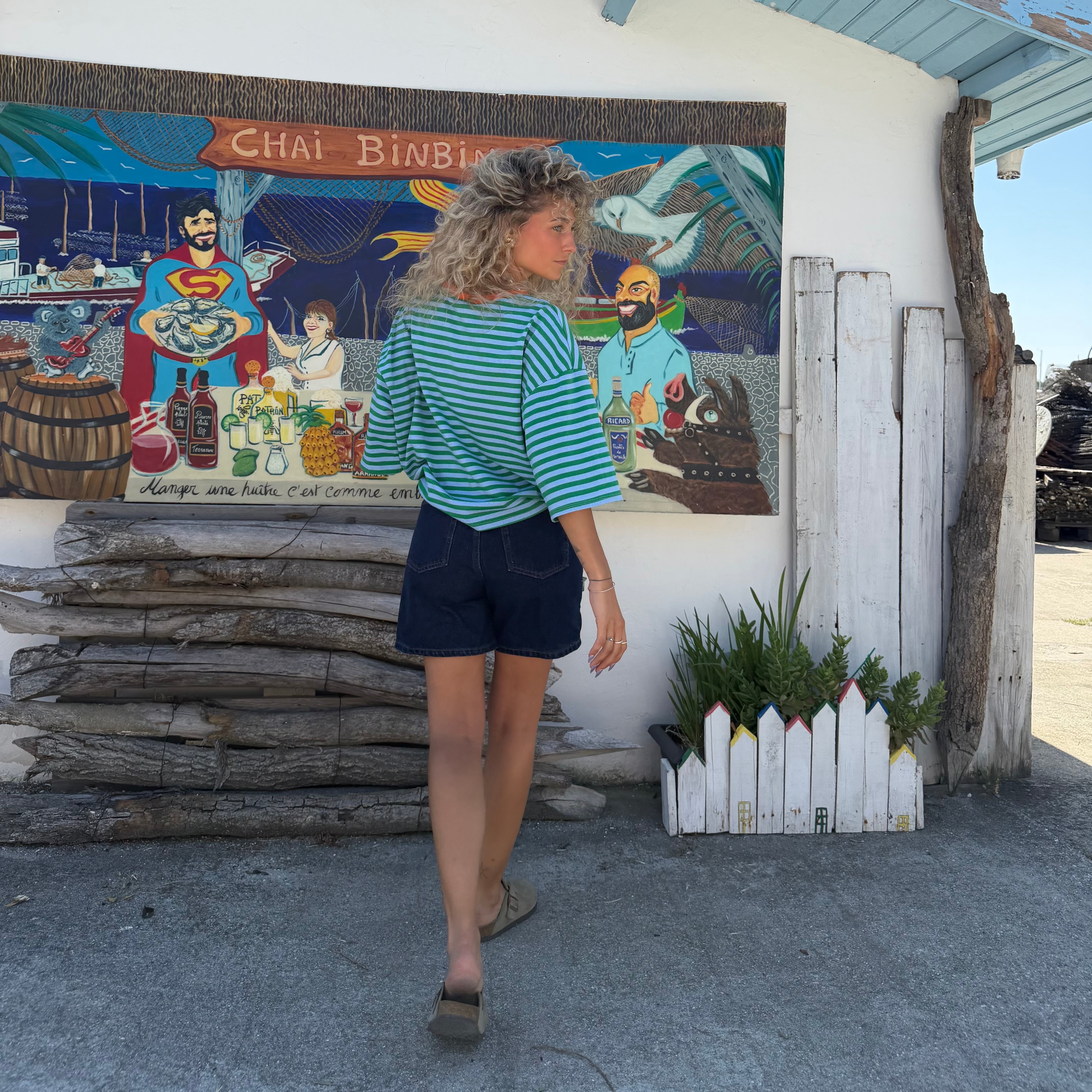 Short VALMY en denim brut
