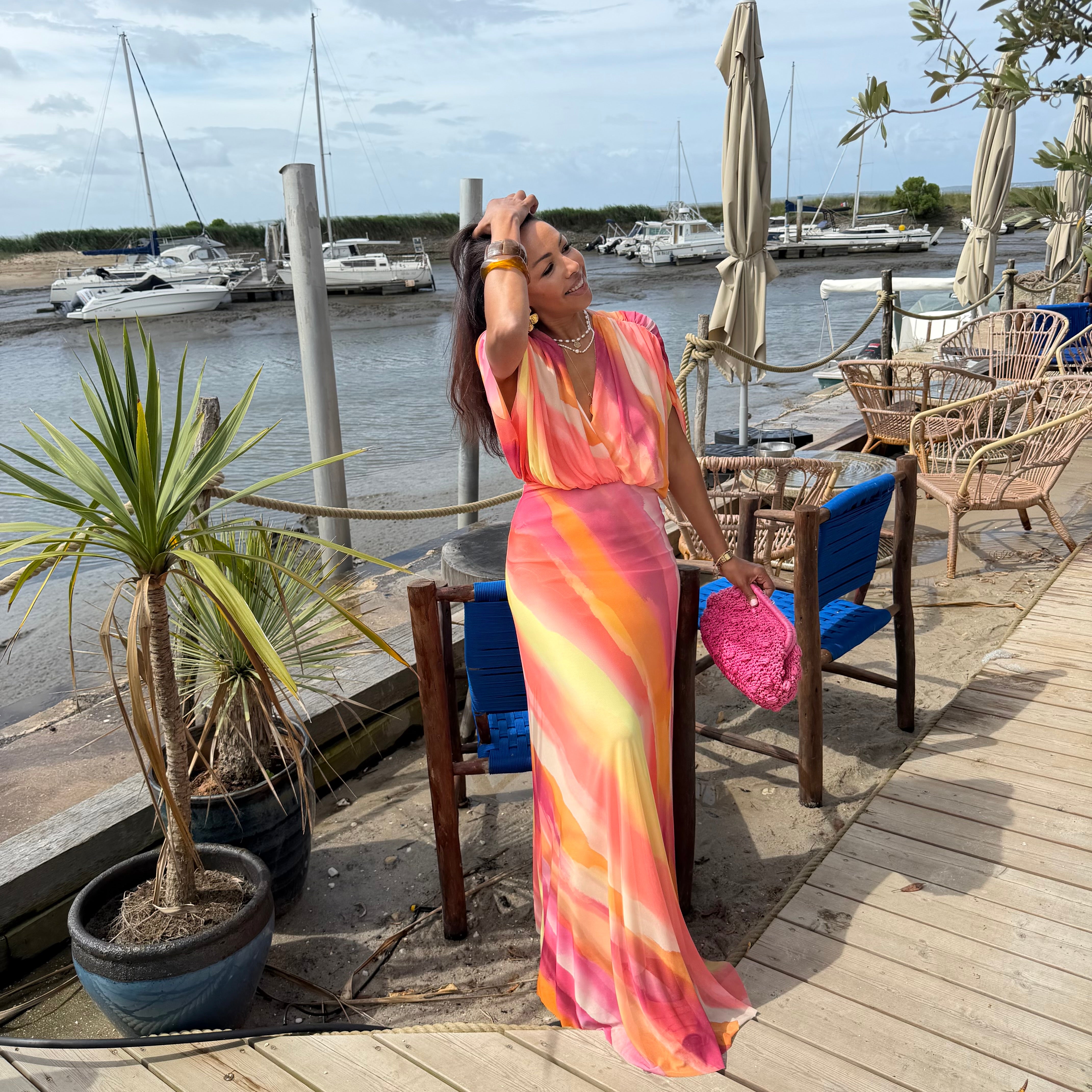 Robe longue TRESOR fluide et coloré