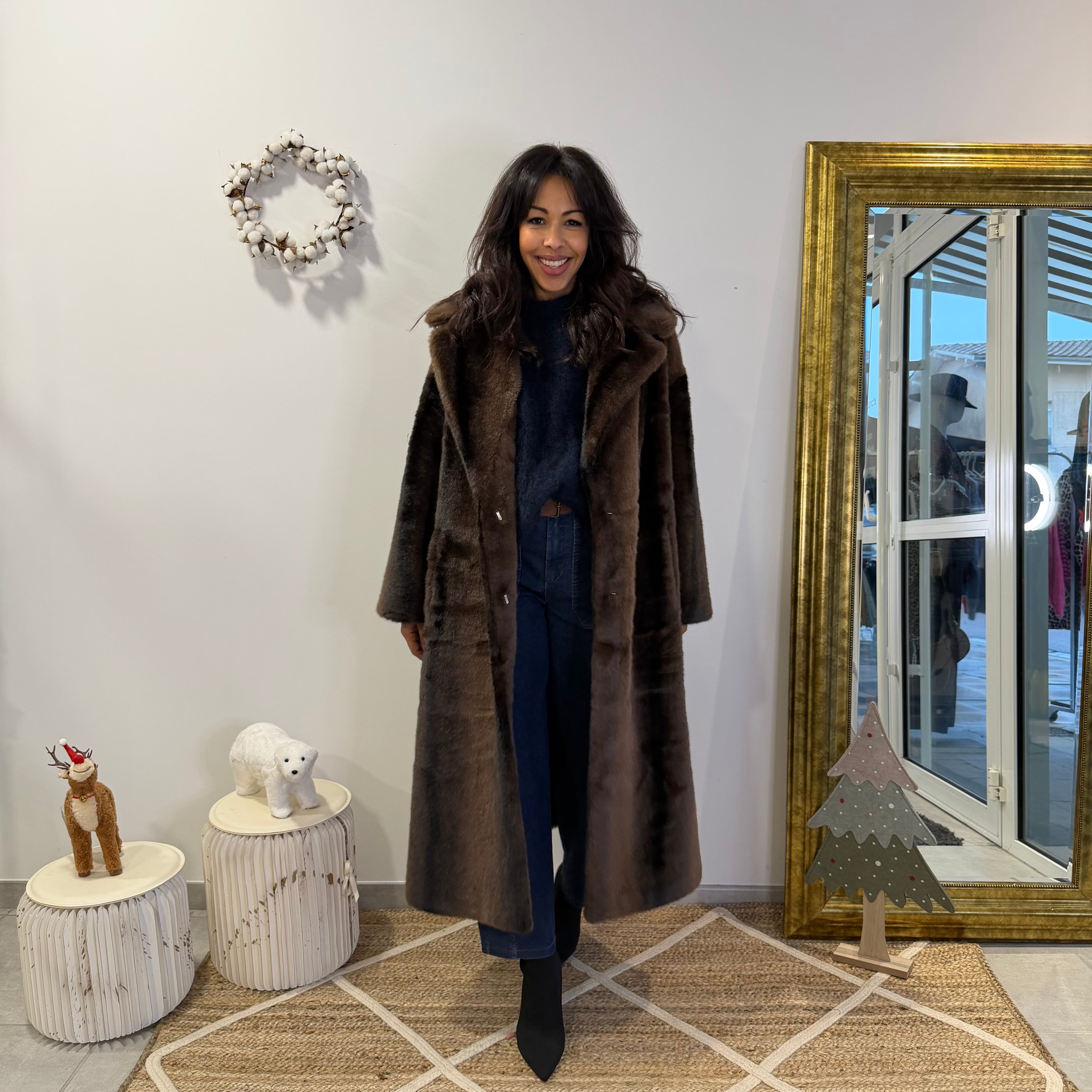 Fourrure longue ELVA, marron