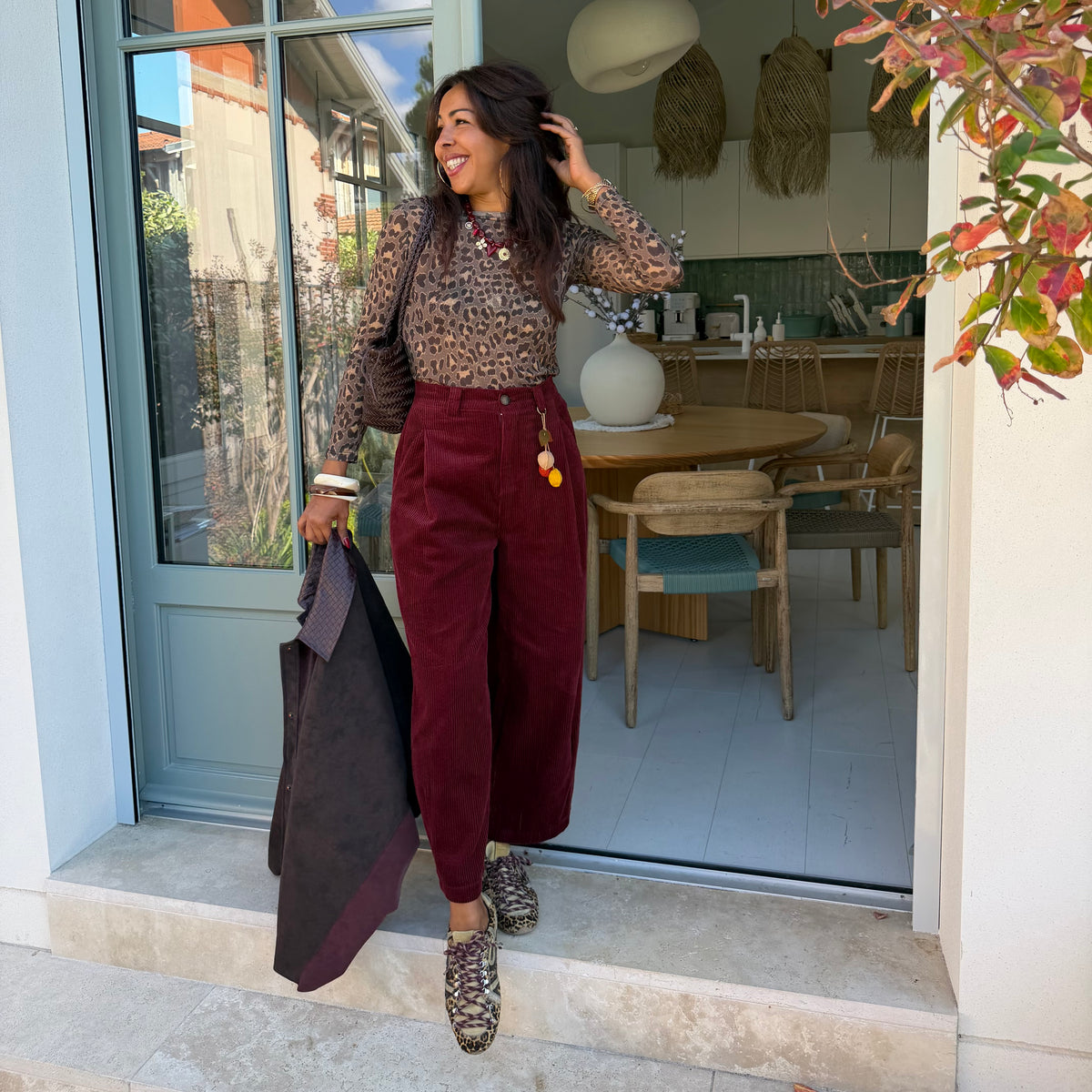 Pantalon LOKA rouge bordeaux
