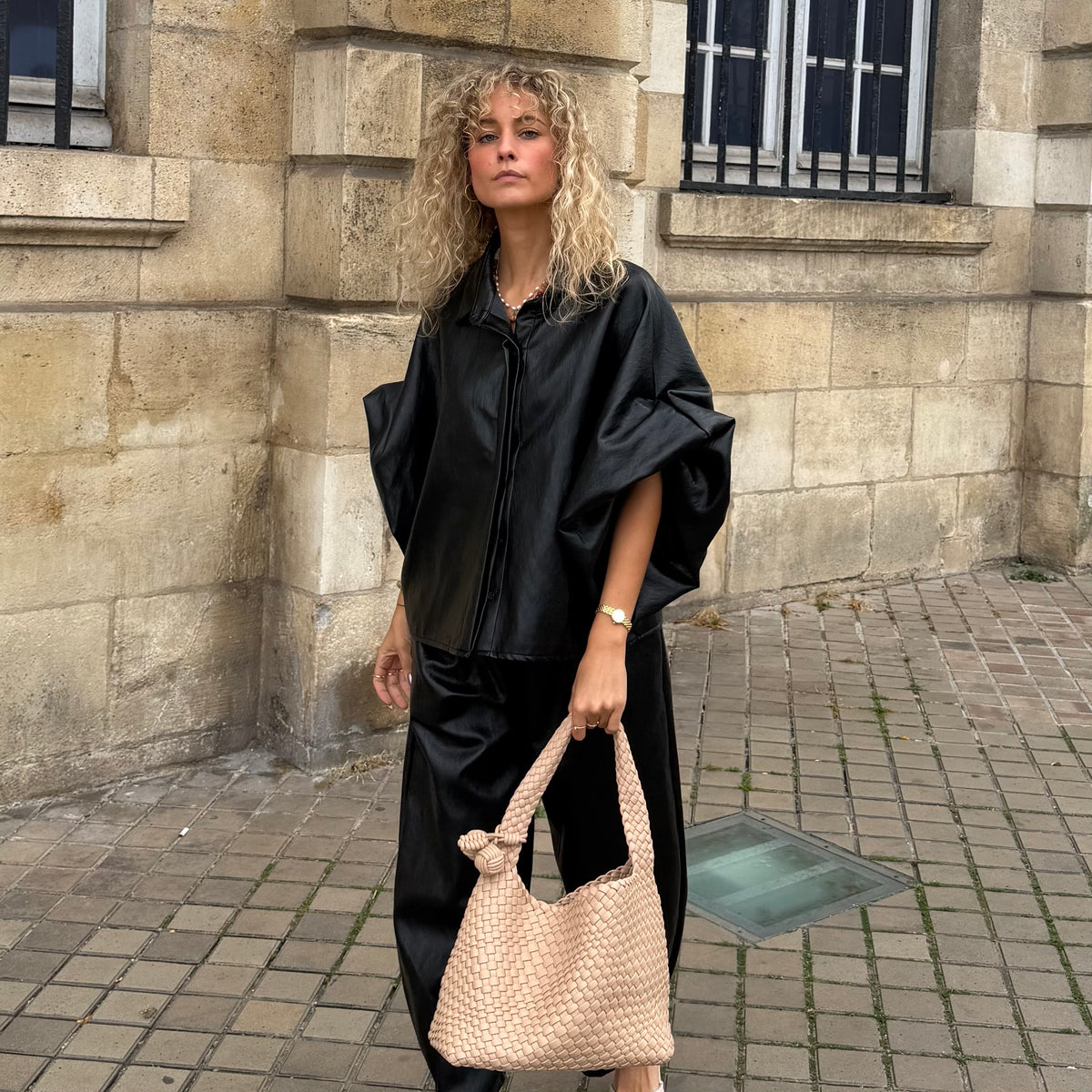 Veste MAEVA Simili cuir noir