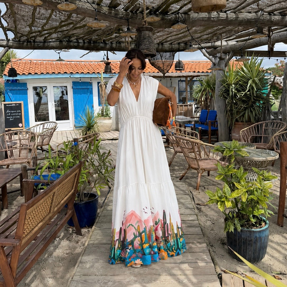 ROBE LONGUE PALOMA DÉSERT ÉCRUE