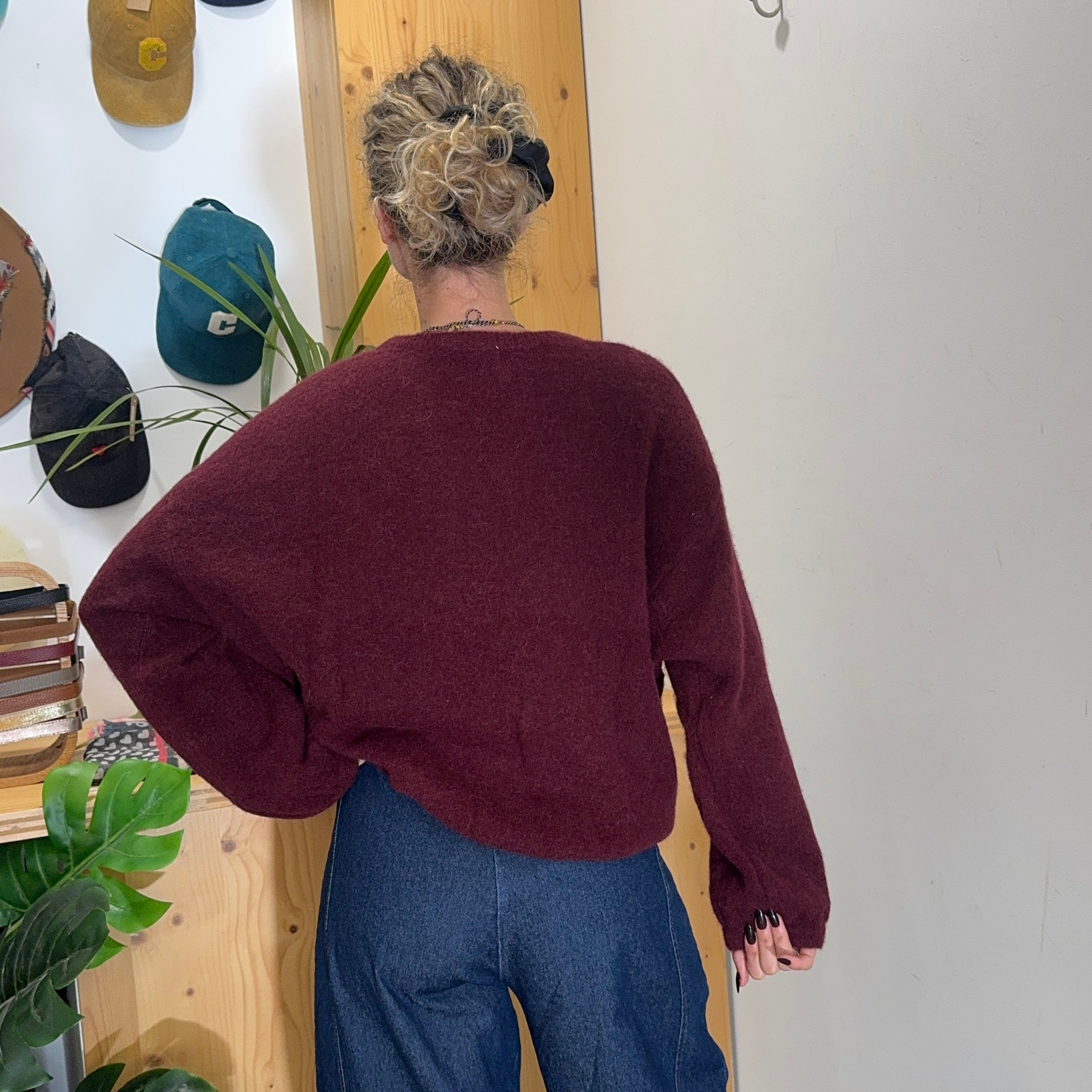 Pull alpaga ELISE rouge bordeaux