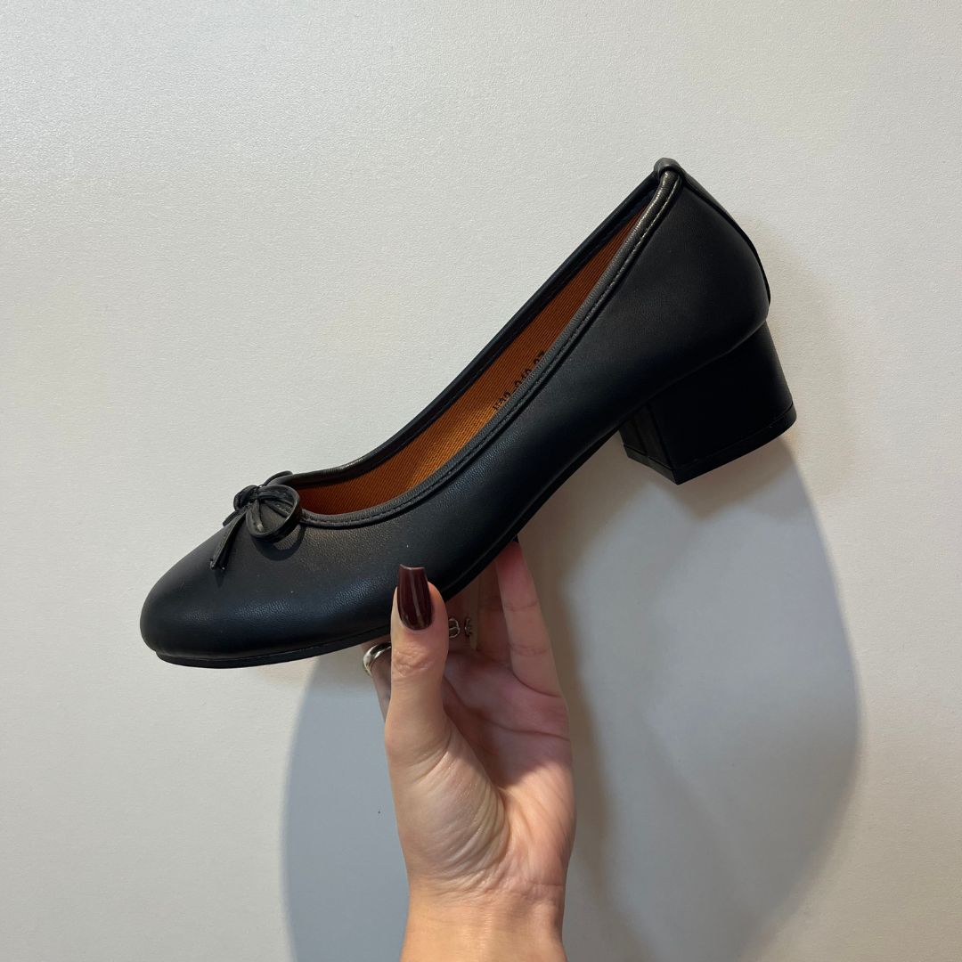 Ballerines à talon LANA au bout rond et ornées d'un petit noeud