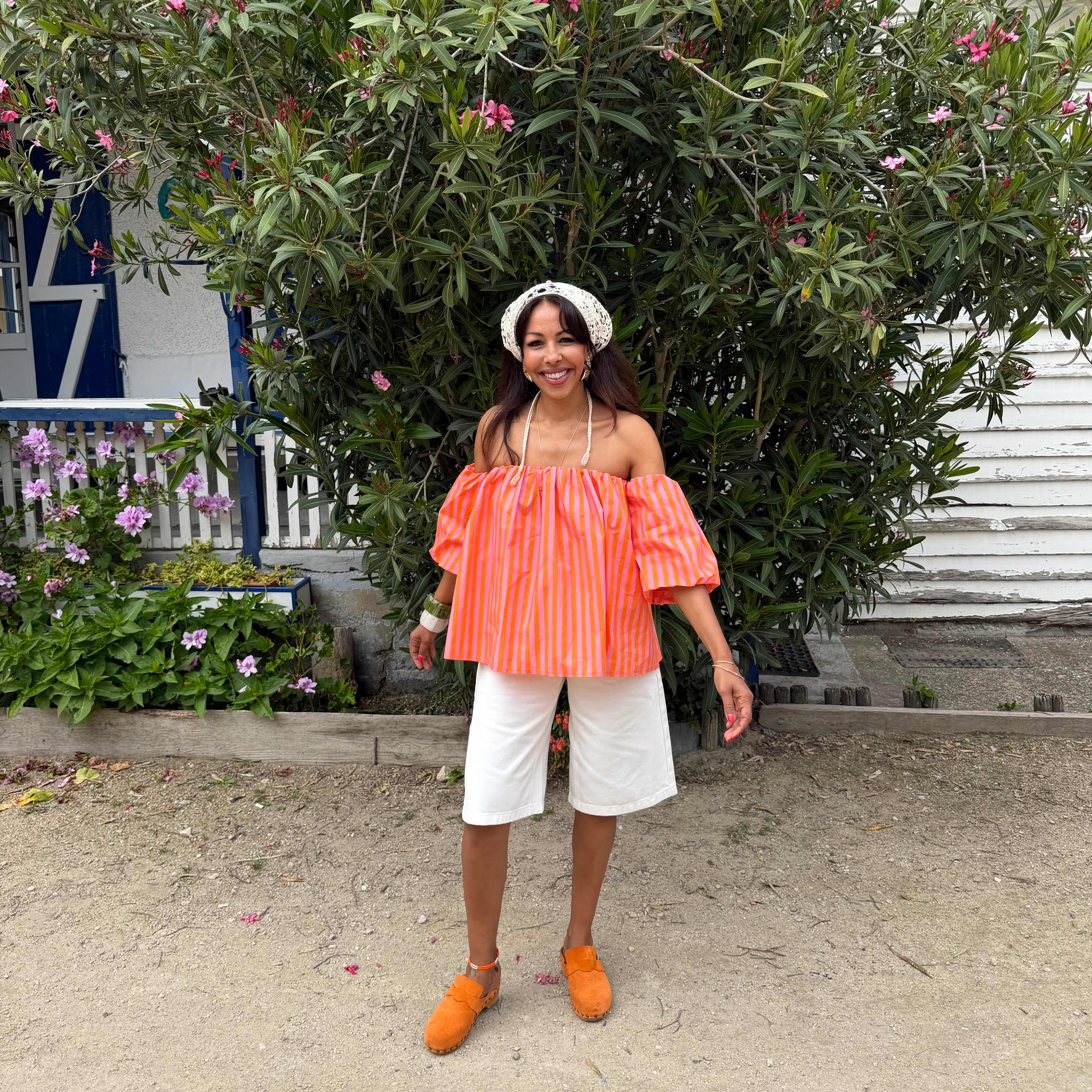 Blouse LIO rayé rose & orange