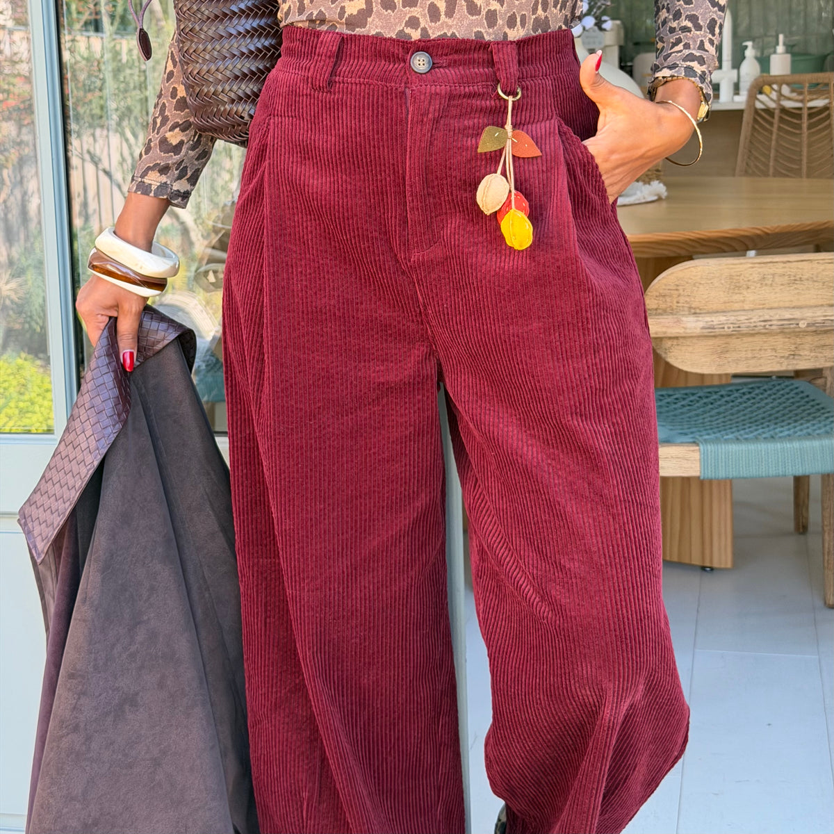 Pantalon LOKA rouge bordeaux