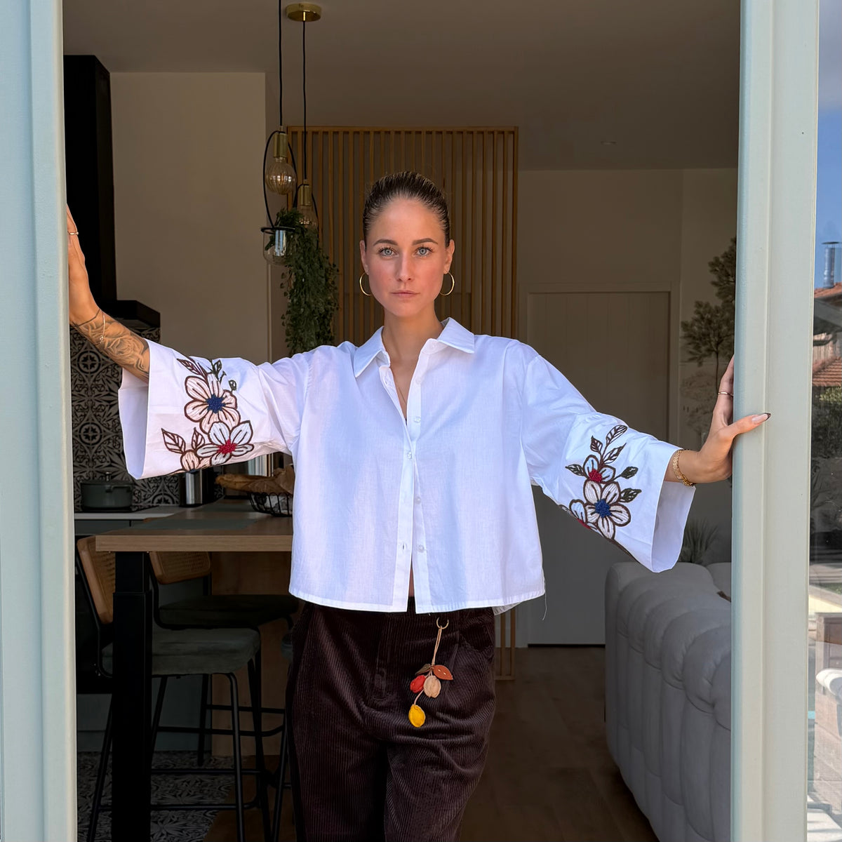 (PRECOMMANDE à partir du 30/10) Chemise blanche YVES brodé