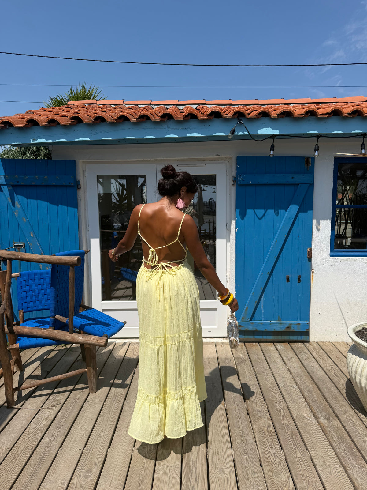Robe ZINA voile de coton jaune