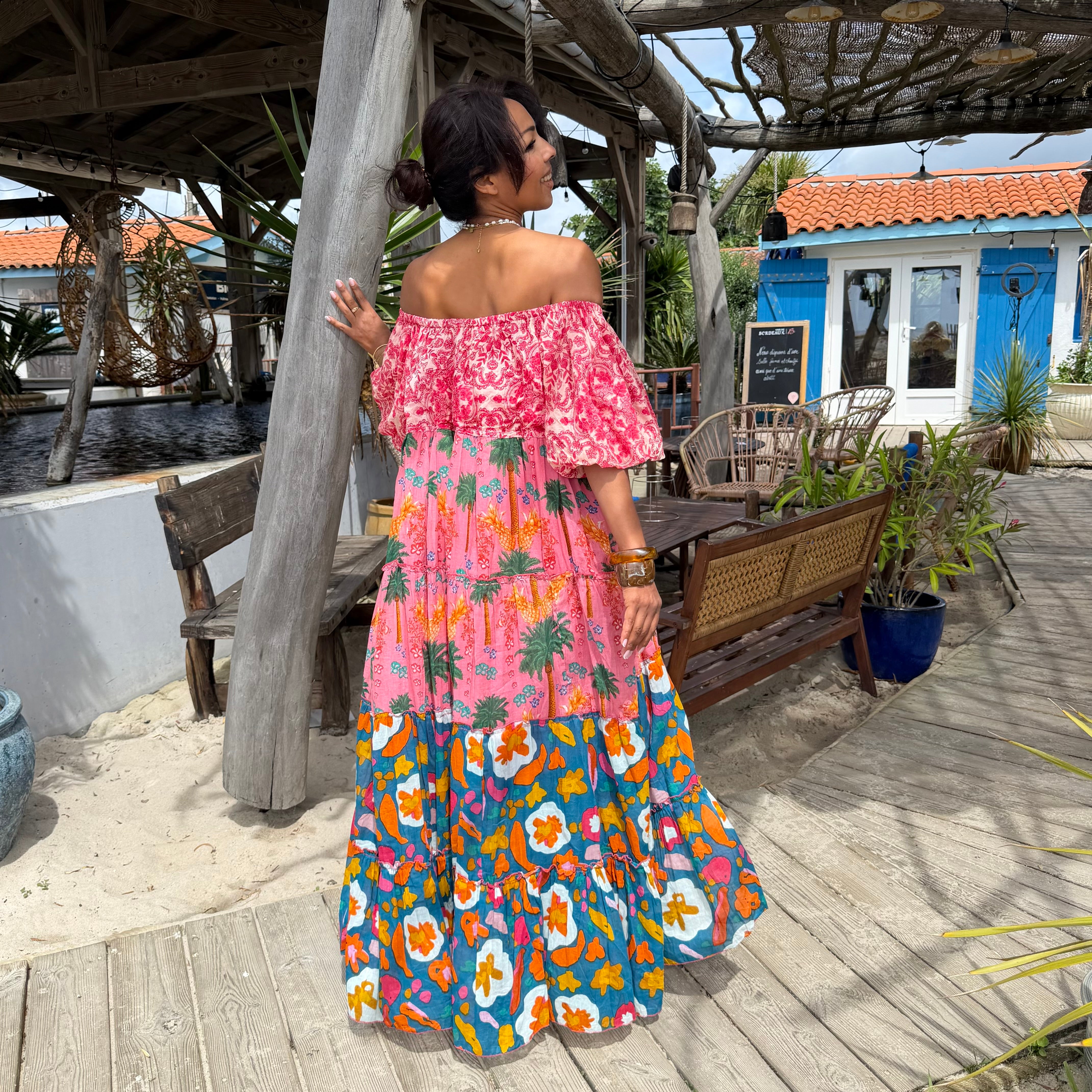 Robe longue fluide tropicale RIONA
