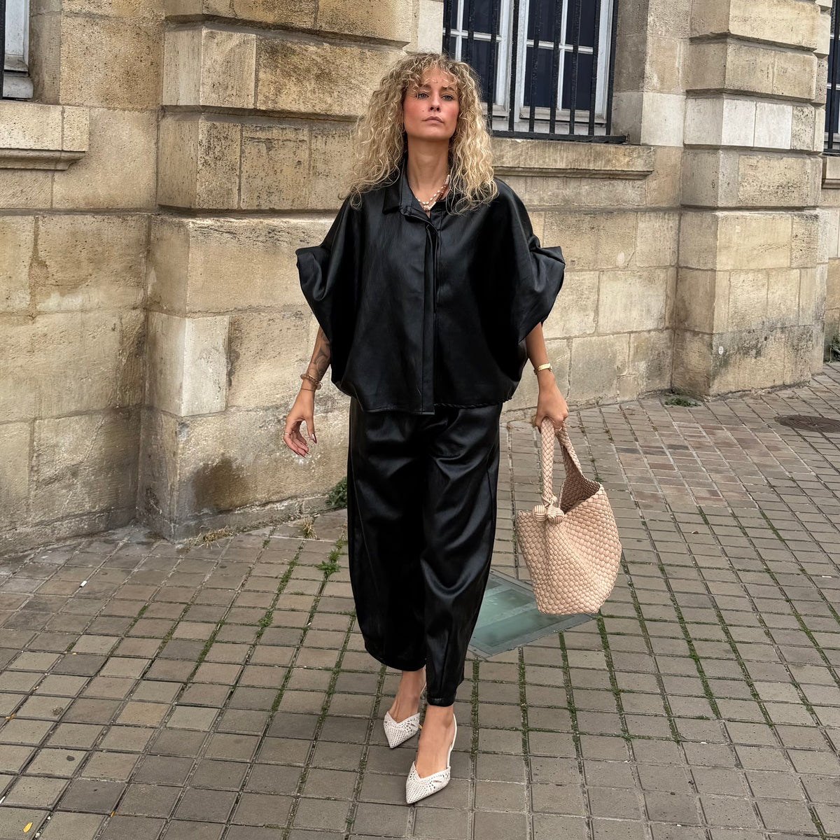 Veste MAEVA Simili cuir noir