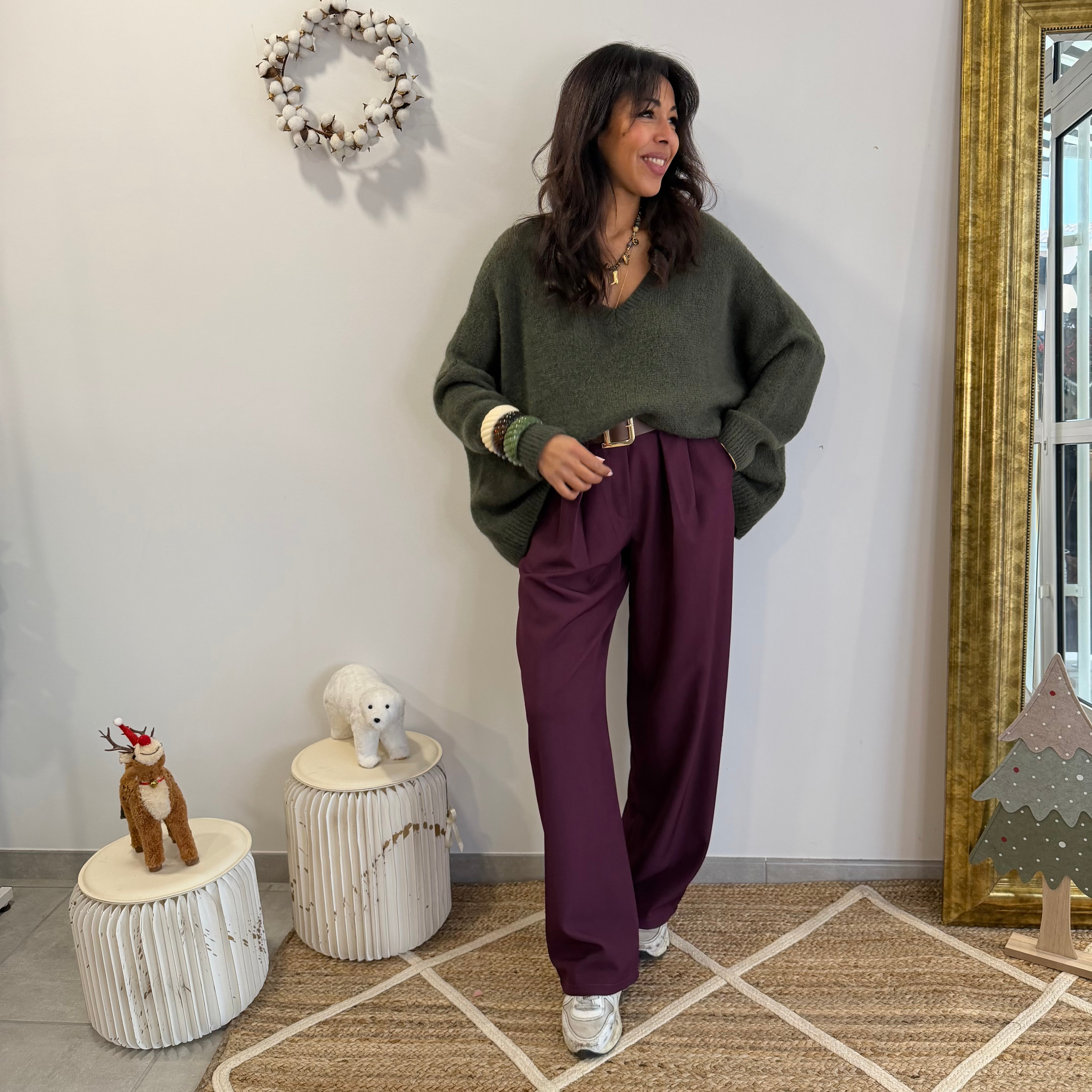 Pull col V, VALI kaki