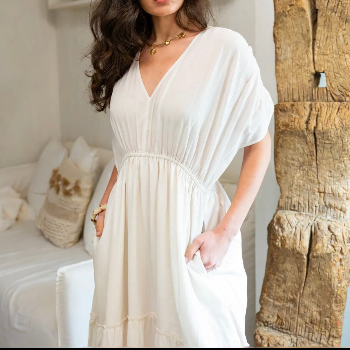 ROBE LONGUE PALOMA DÉSERT ÉCRUE