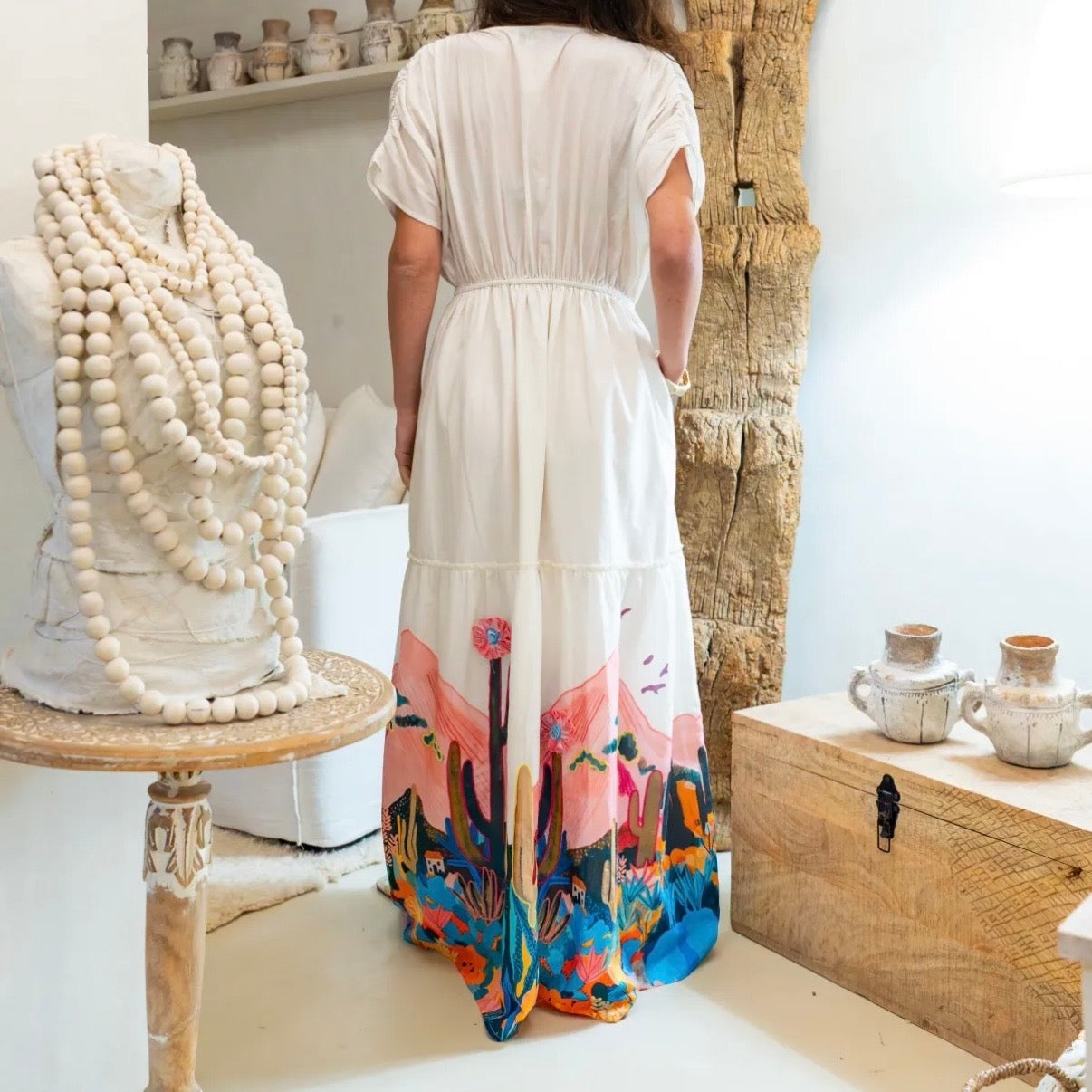 ROBE LONGUE PALOMA DÉSERT ÉCRUE