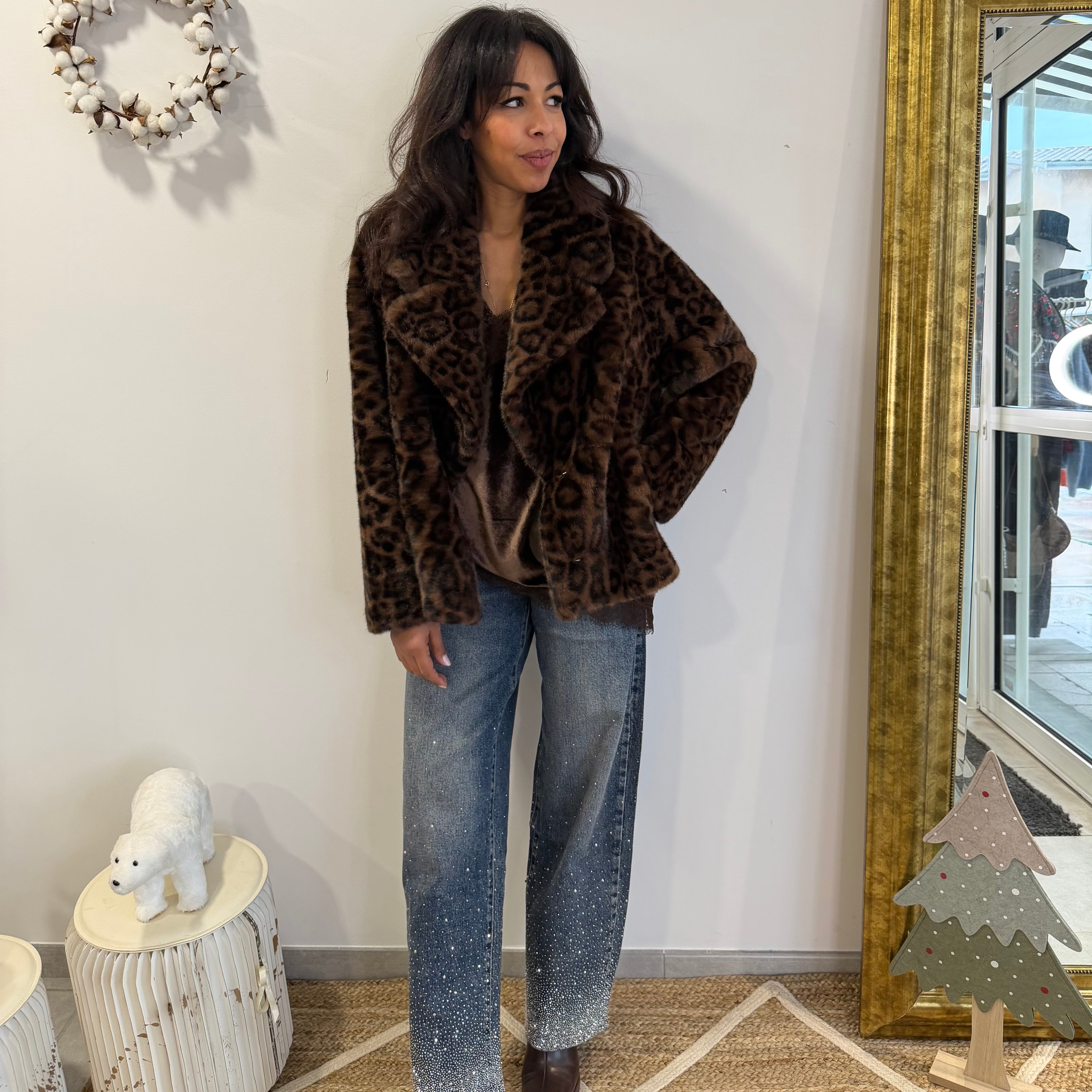 Fourrure NELYA imprimé léopard