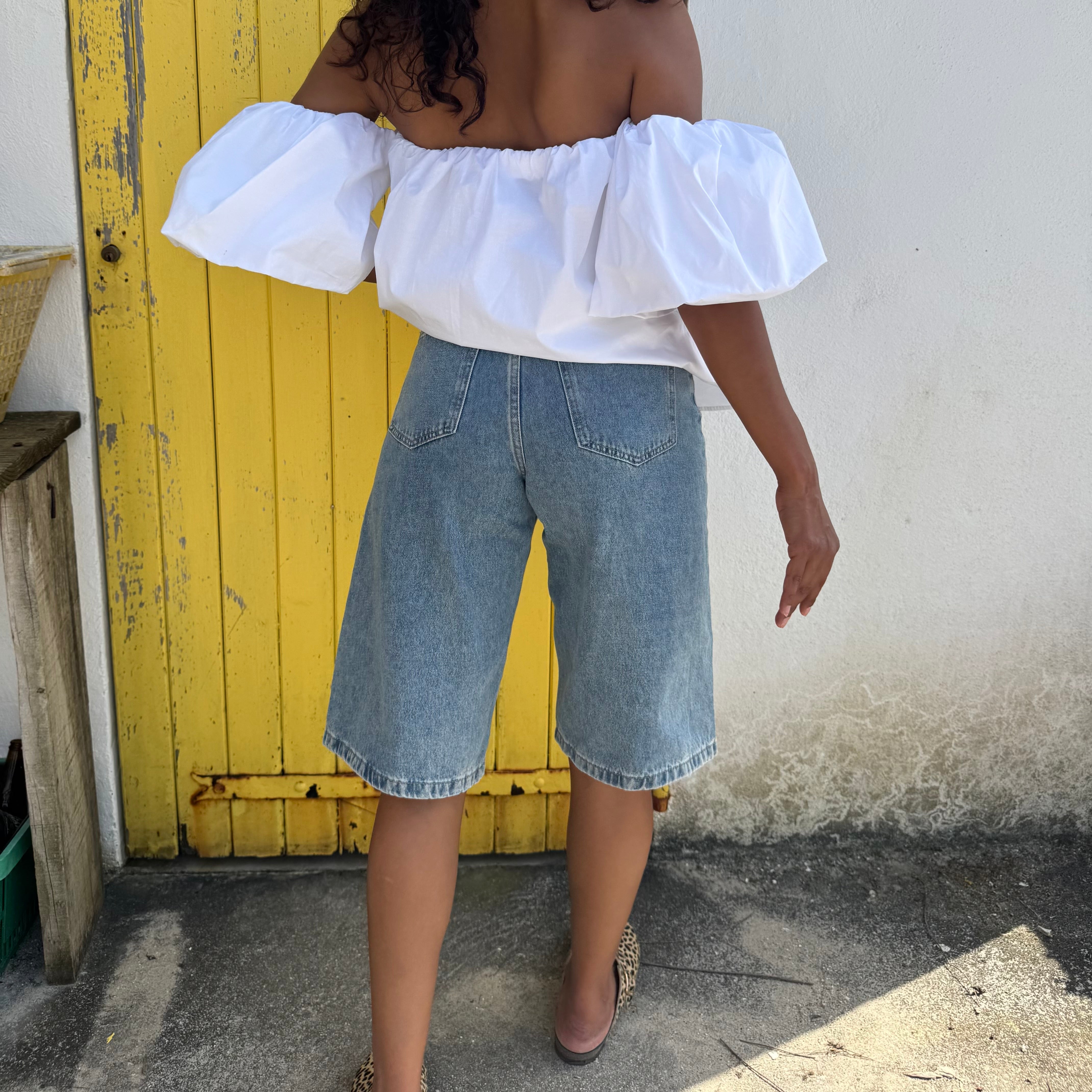 Bermuda en jean SERENA bleu vintage