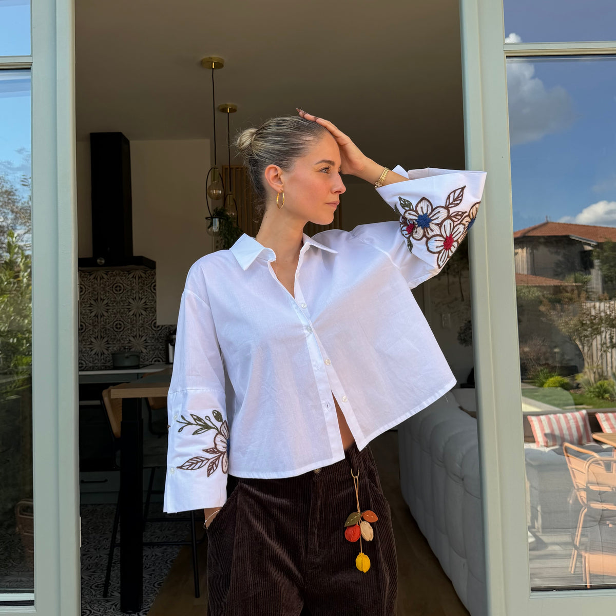 (PRECOMMANDE à partir du 30/10) Chemise blanche YVES brodé