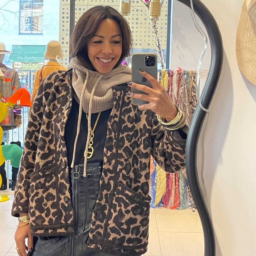 CAGOULE ENVY taupe côtelé en laine