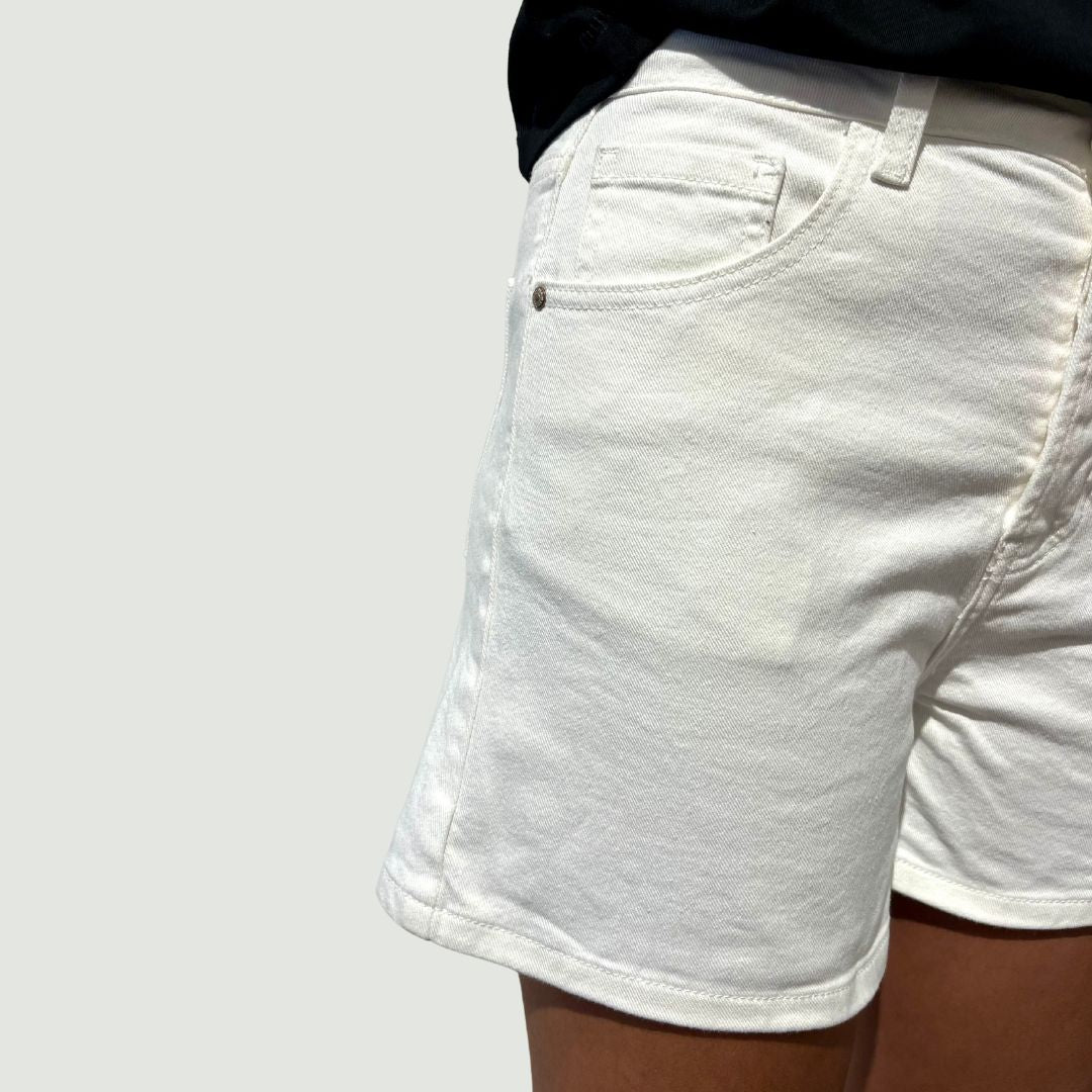 Short en jean blanc SASHA taille haute