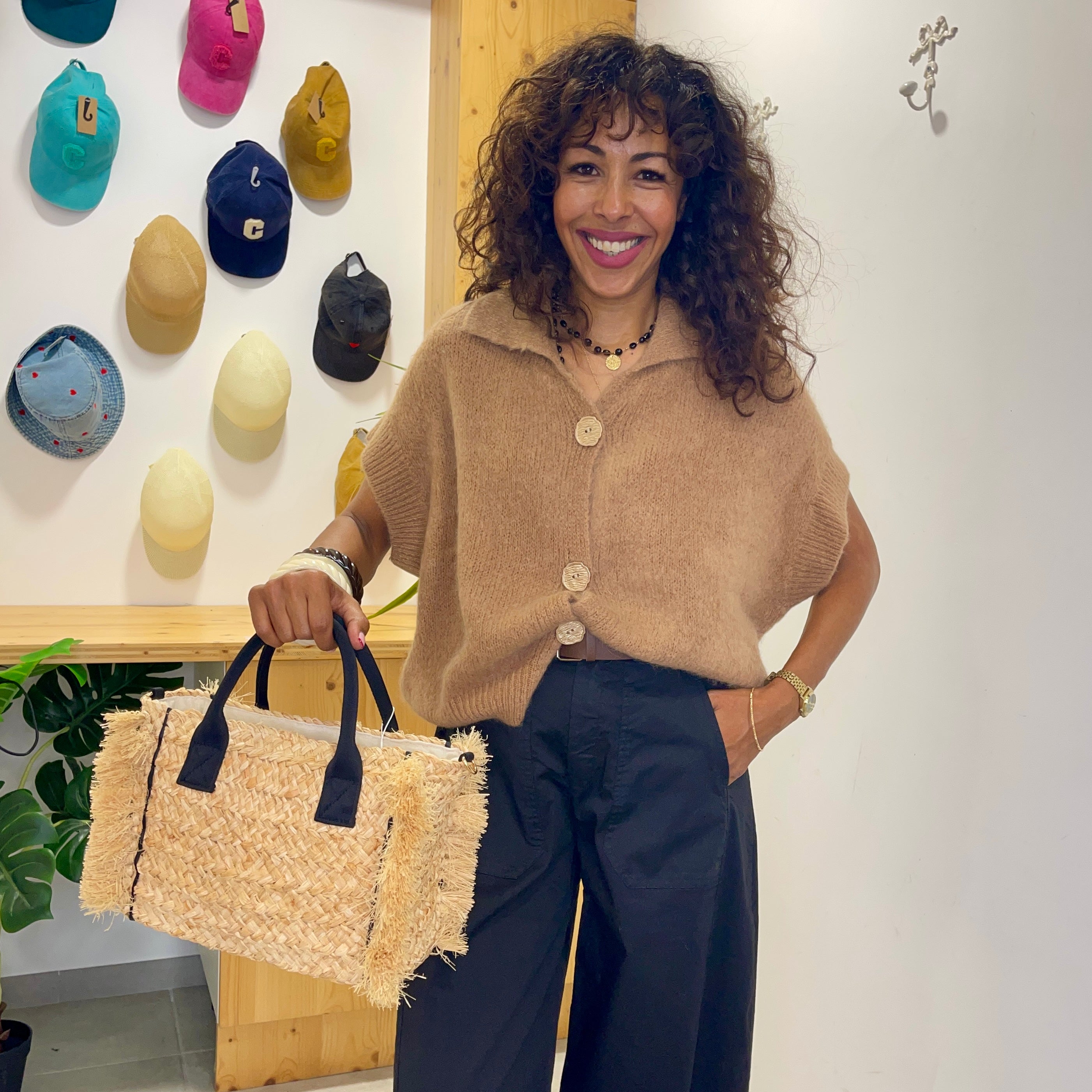 Pull manches courtes ANNA beige camel en baby alpaga et laine