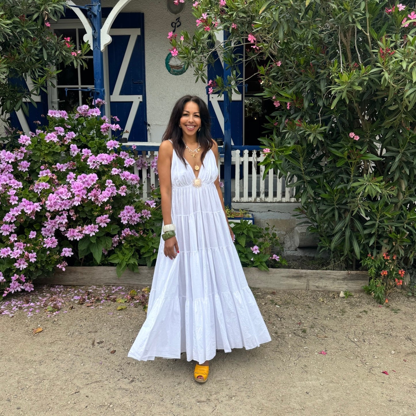 Robe longue SOLEIL bohème blanche dos nu