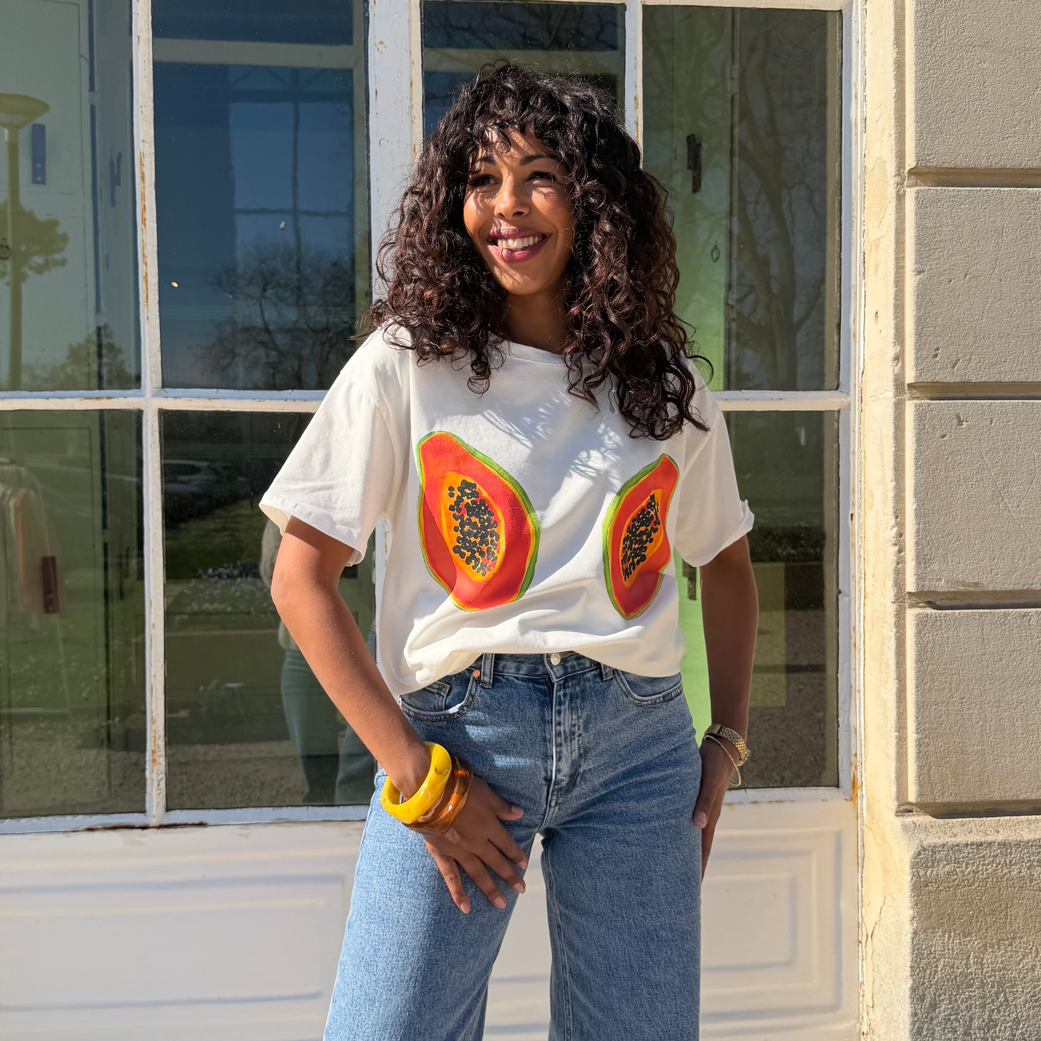 T-shirt en coton PAPAYE orange