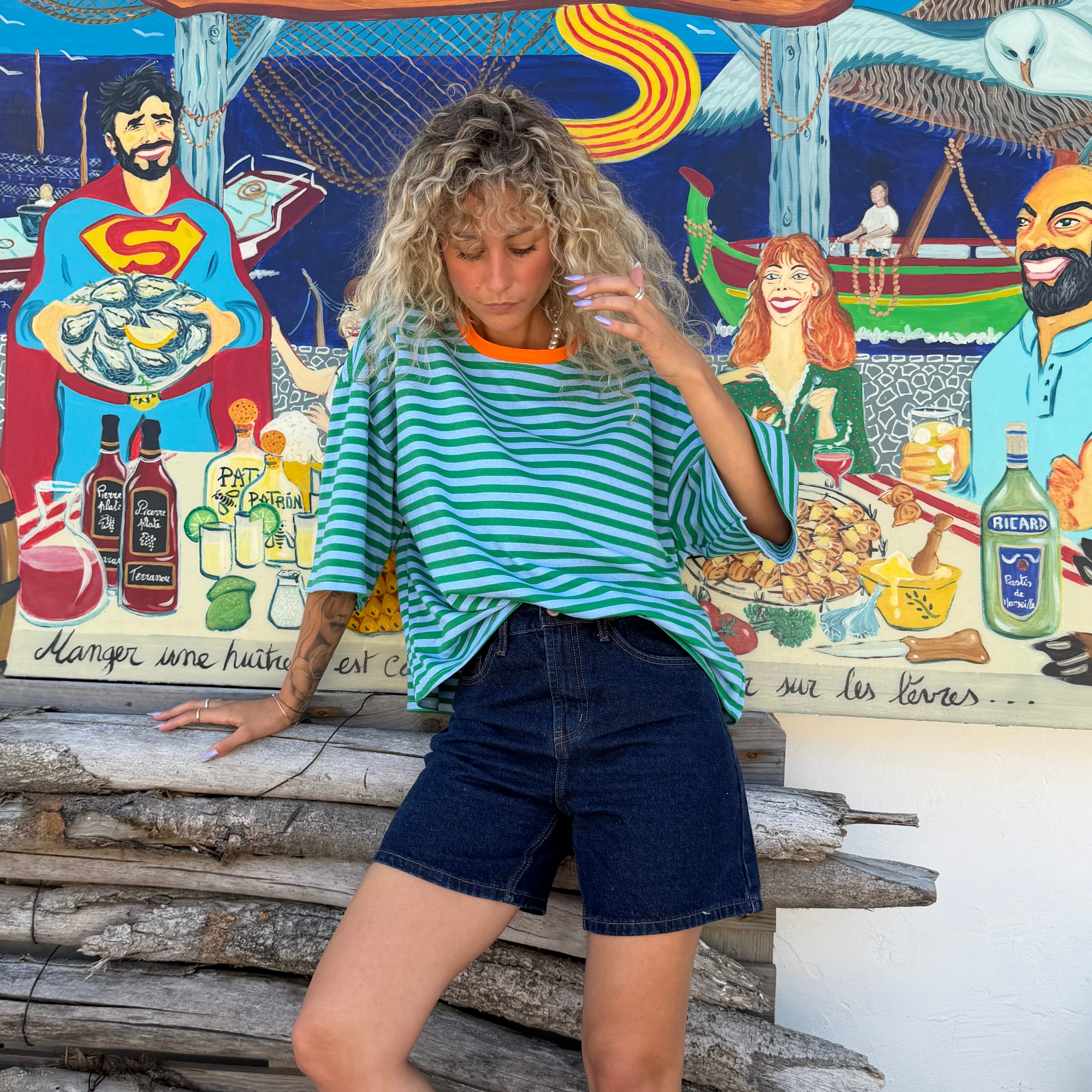 Short VALMY en denim brut