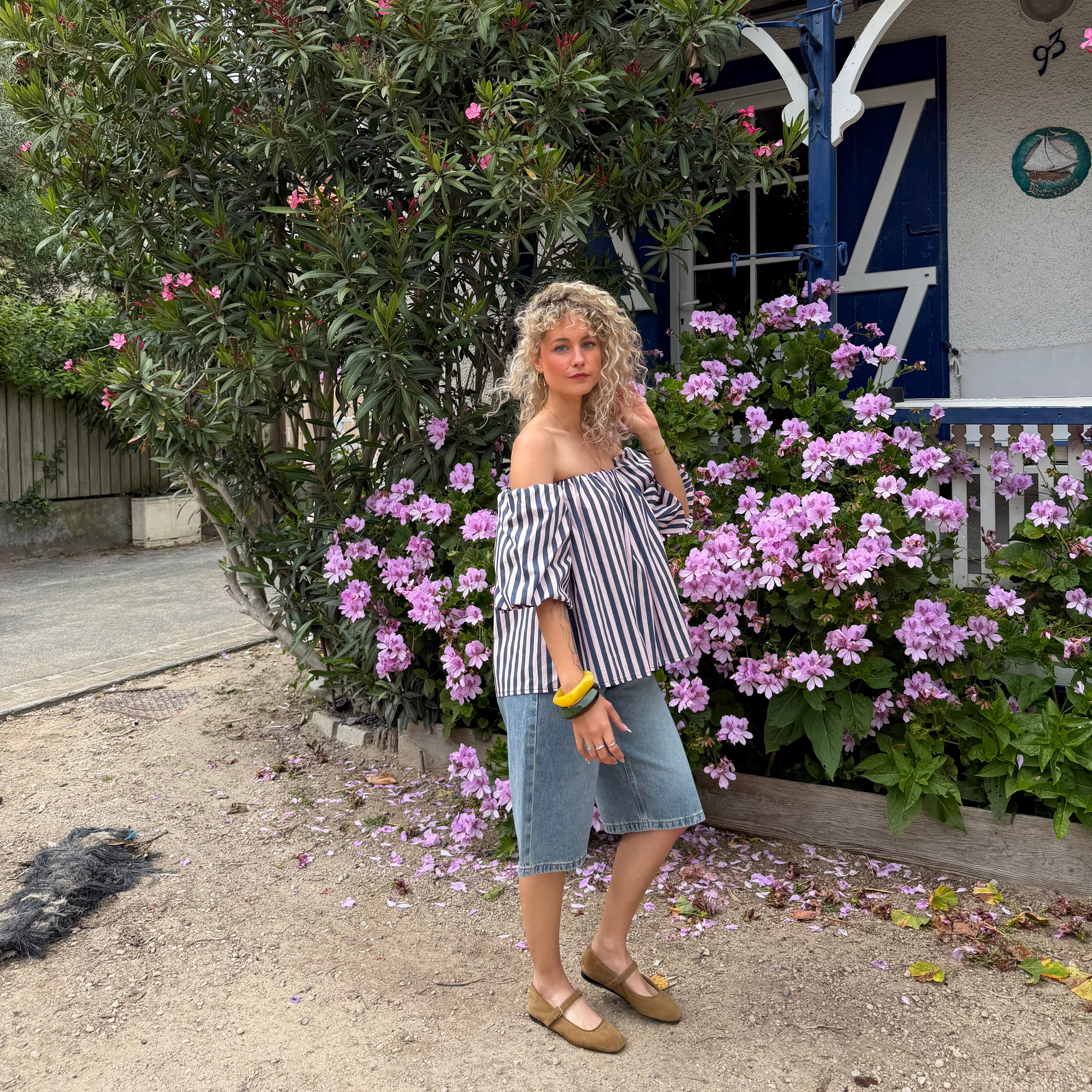 Blouse LIO rayé rose & bleu