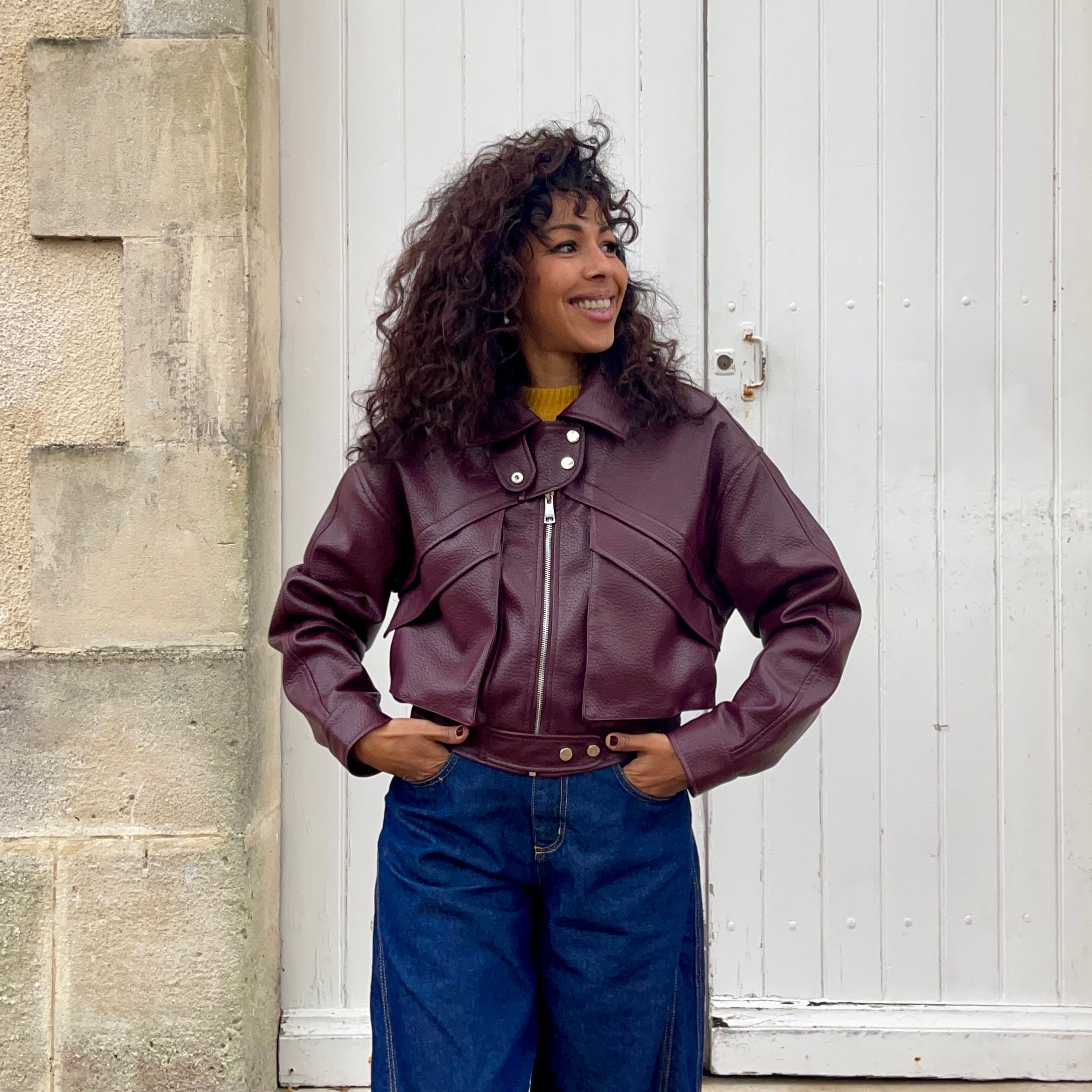 Veste bomber BURGUNDY style perfecto bordeaux