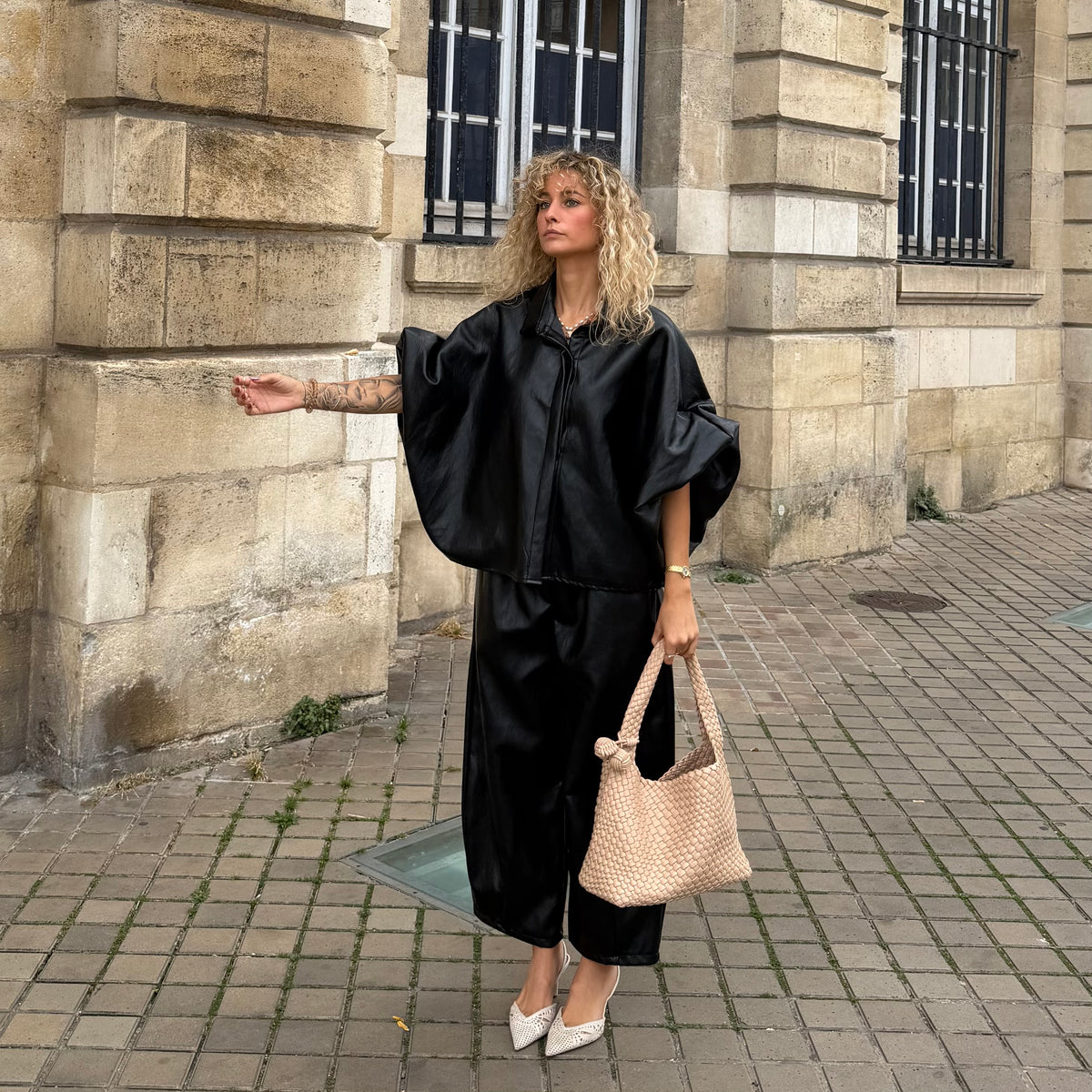 Veste MAEVA Simili cuir  noir
