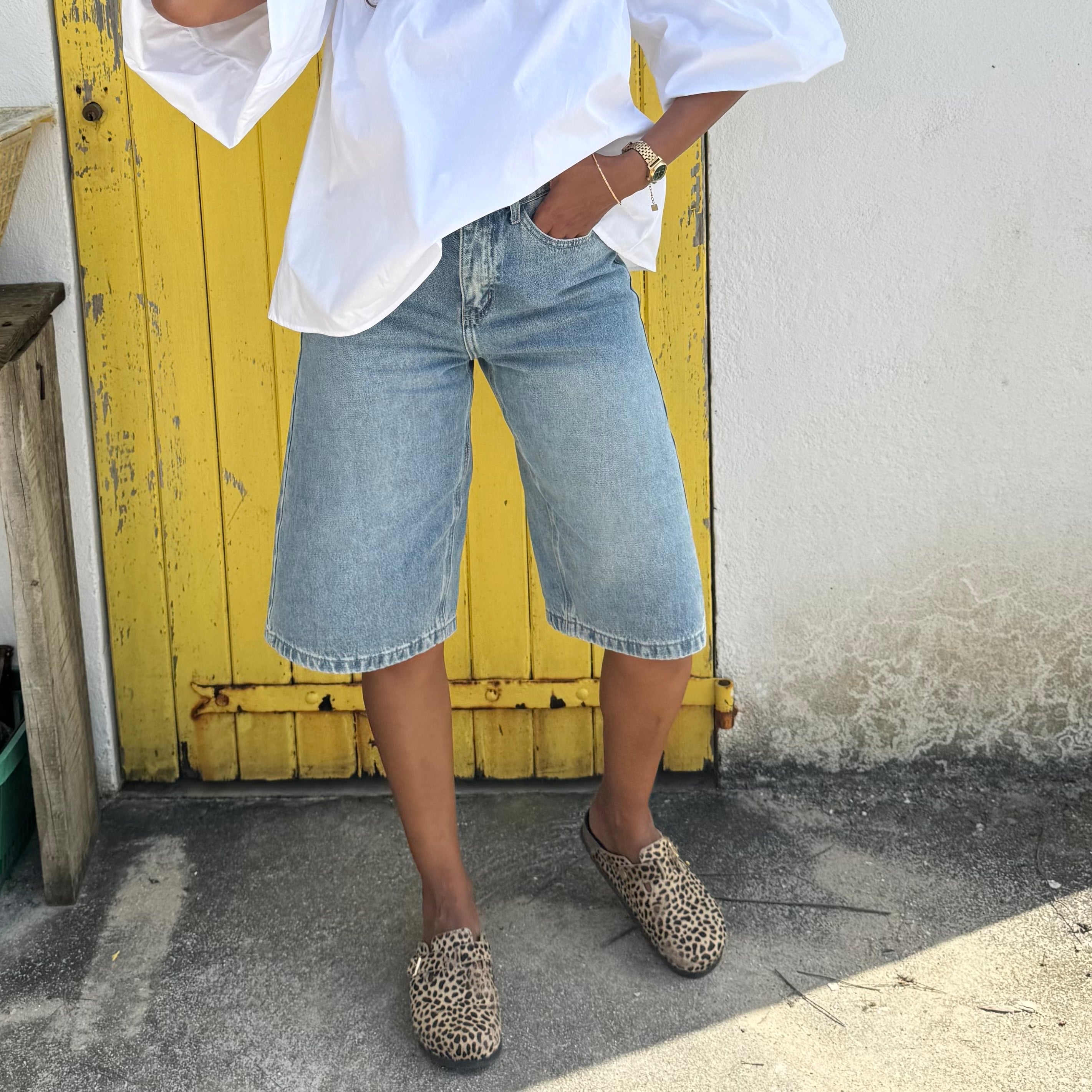 Bermuda en jean SERENA bleu vintage