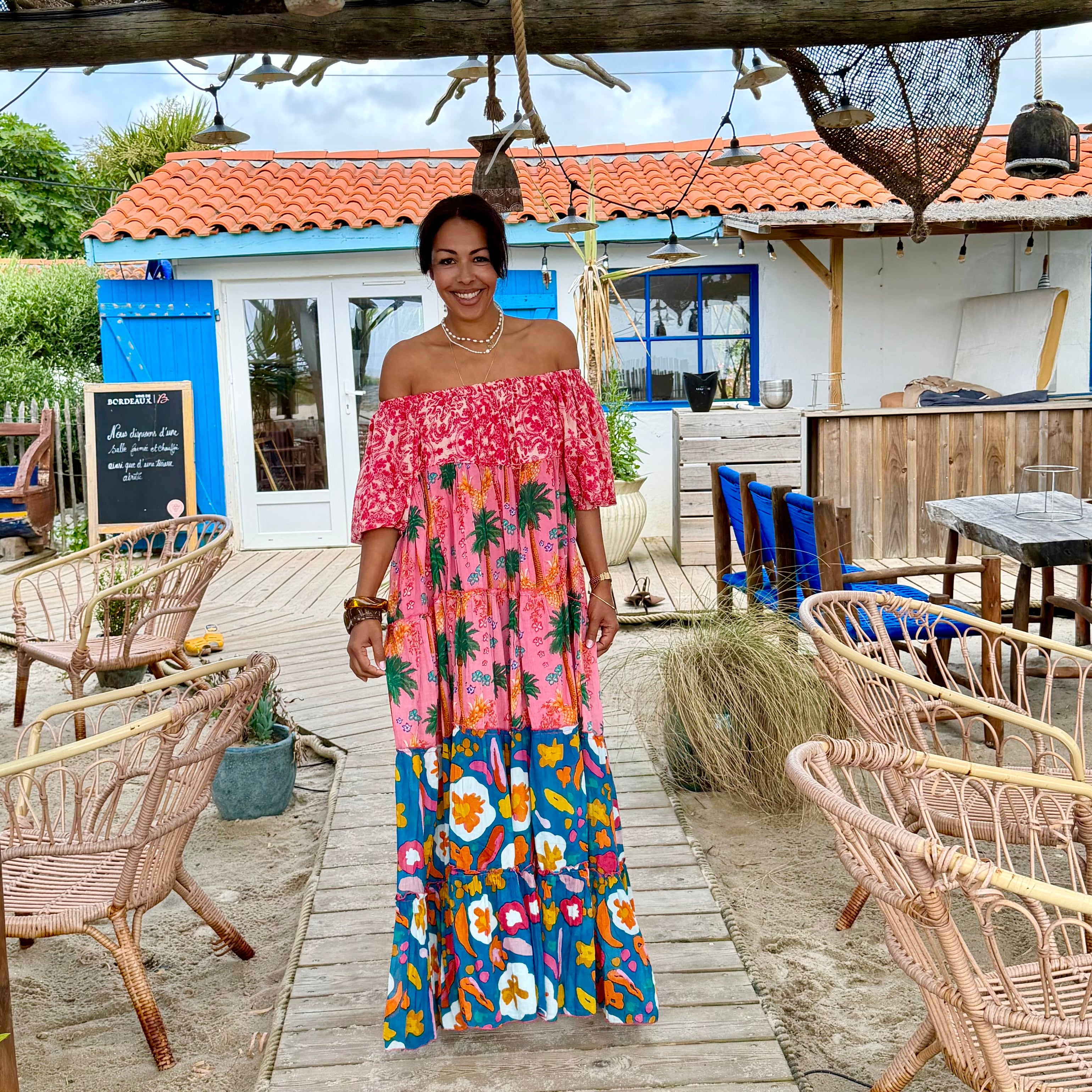 Robe longue fluide tropicale RIONA
